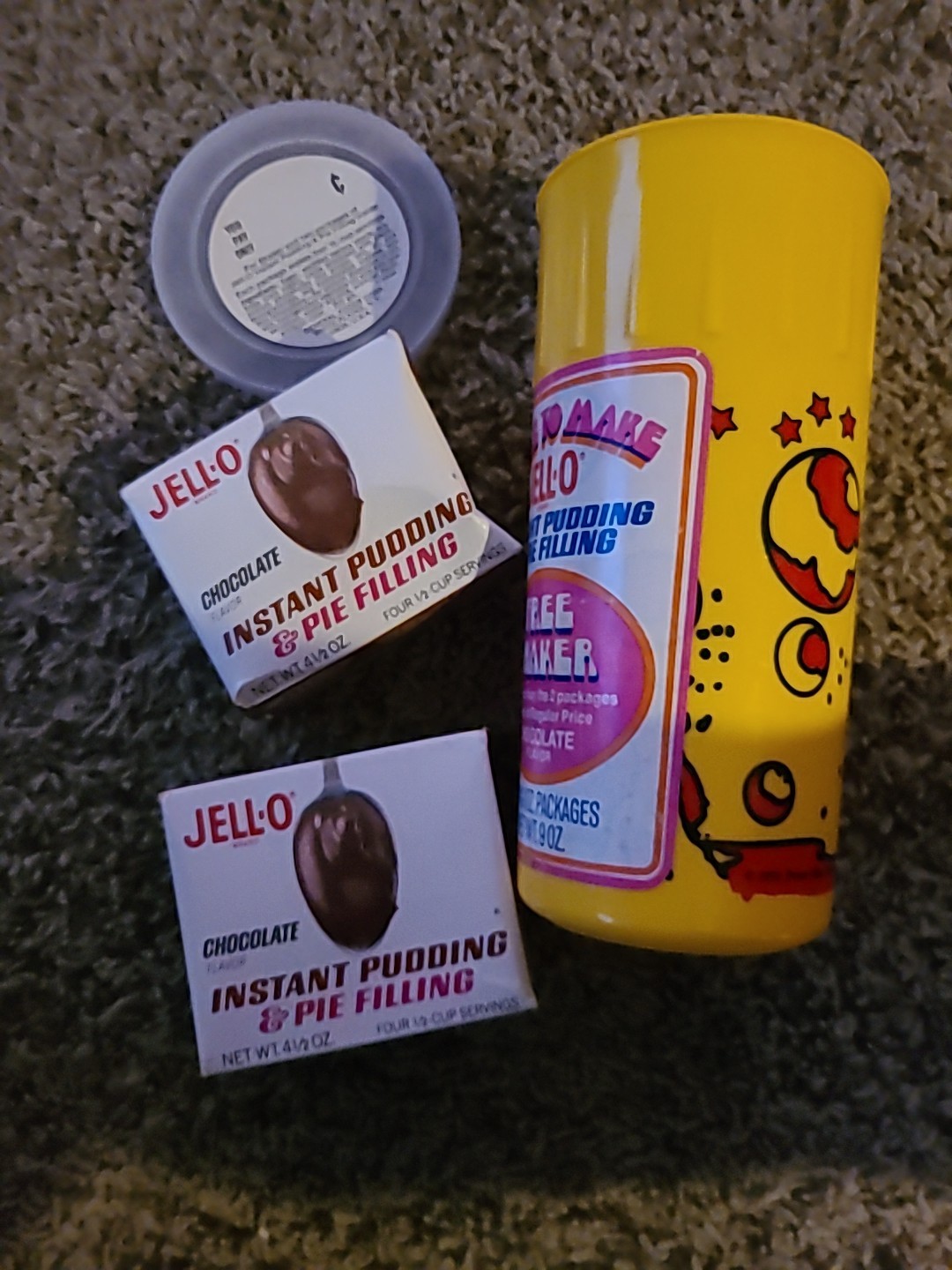 1972 Peter Max Jell-o Shaker Cup Store Premium Plastic Tumbler WITH JELL-O 