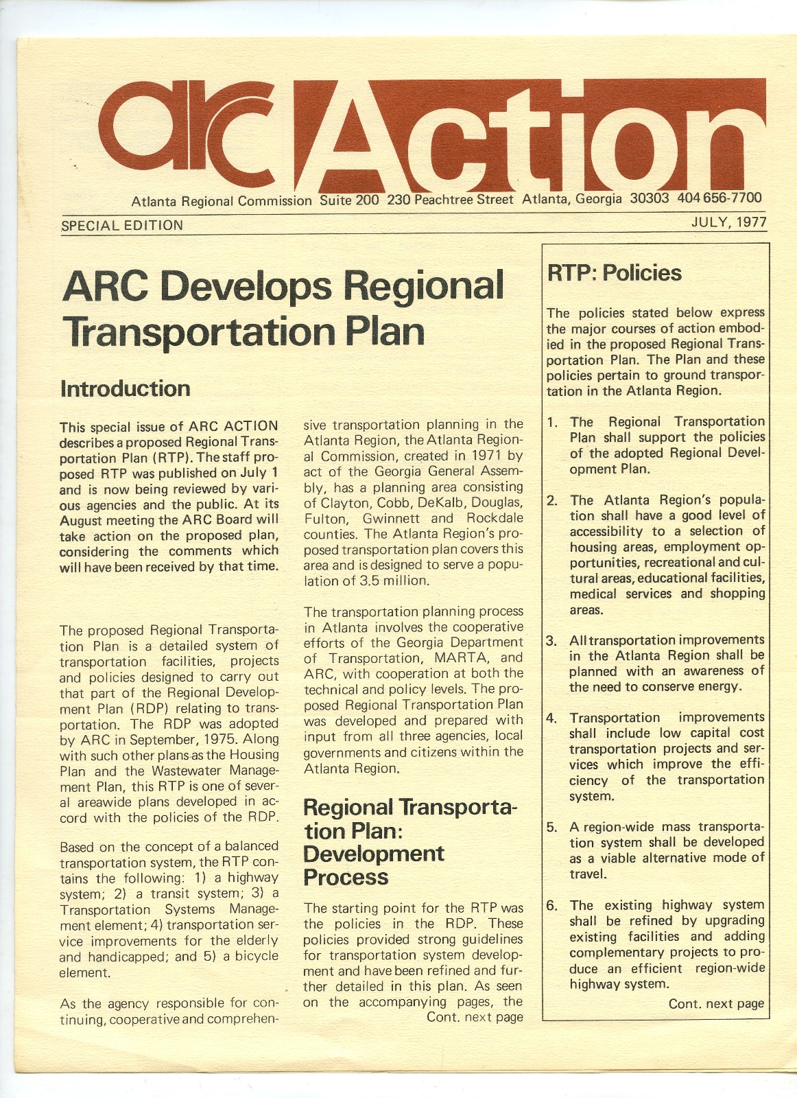 1976 Retro Vintage Flyers Set 4 Atlanta Regional Comission ACTion Staff Plans