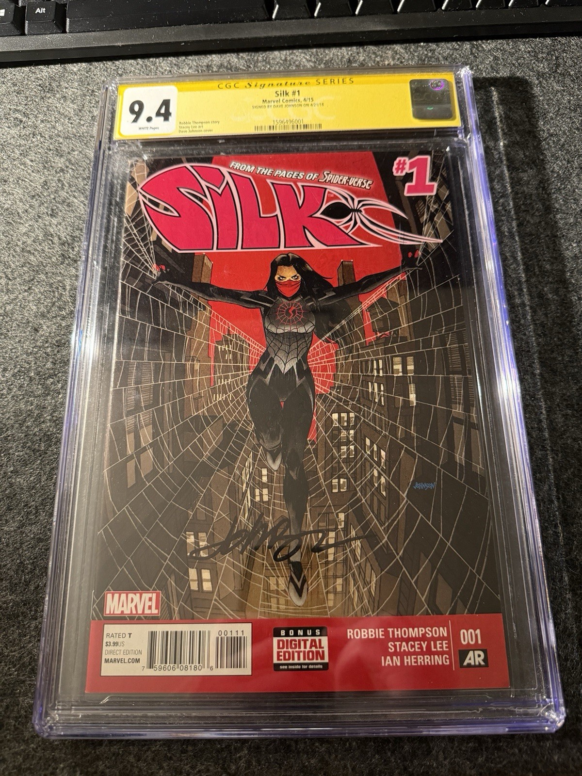 Silk #1 (2015) CGC 9.4 SS Signed David Johnson 1st Solo Series | Marvel Comics