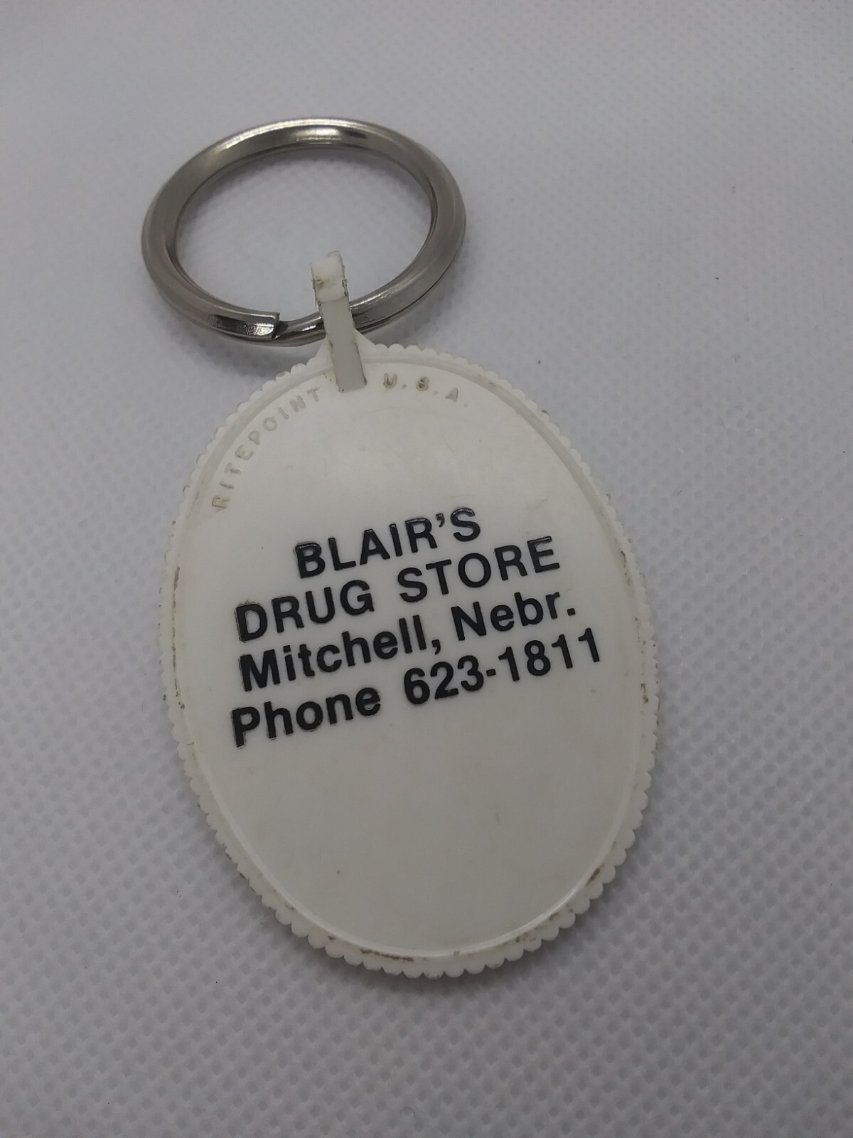 Vintage Blair's Drug Store Mitchell Nebraska Key Chain