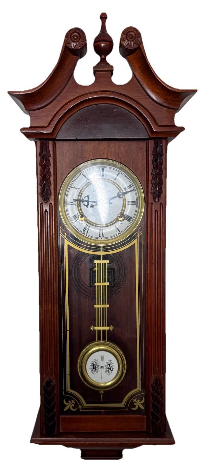 Vintage 31-day Large Colonial Wall Clock  With Cathedral Gong Fully Serviced￼