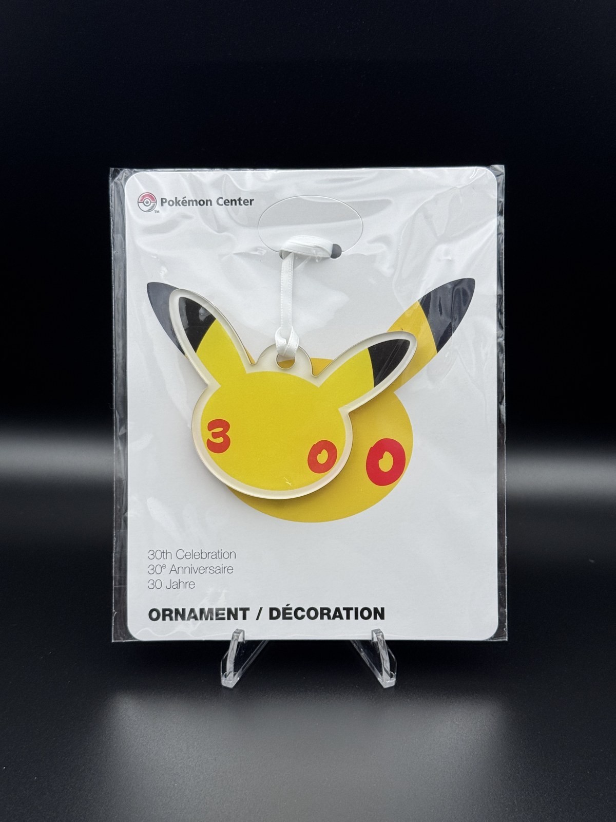 Pokemon Center 30th Celebration Pikachu Ornament Sealed Exclusive