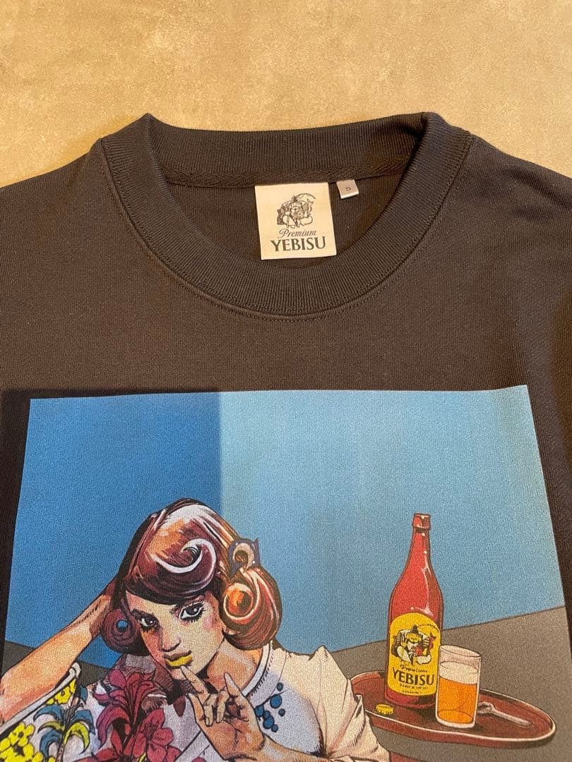 Premium YEBISU x Hirohiko Araki Black Graphic Sweatshirt S Size