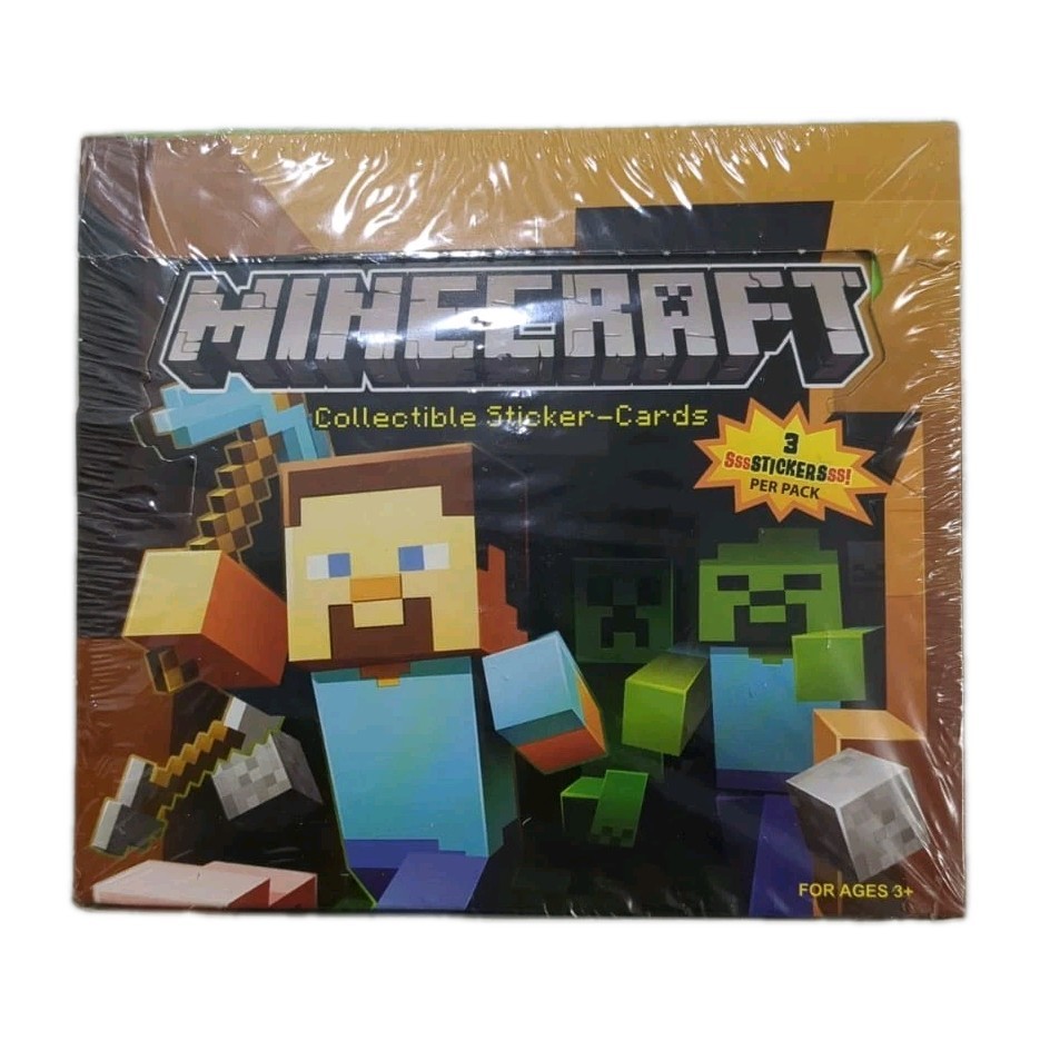 2015 Jinx Minecraft Collectible Sticker Card Sealed Booster Box (24 Packs)