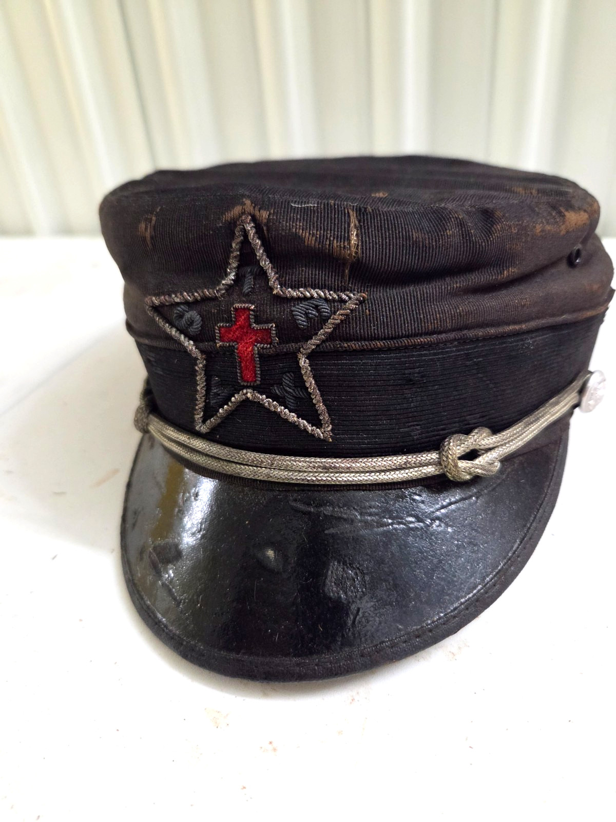 Antique Early 1900s Masonic Templar Kepi Hat Fatigue Star Cross M.C. Lilley