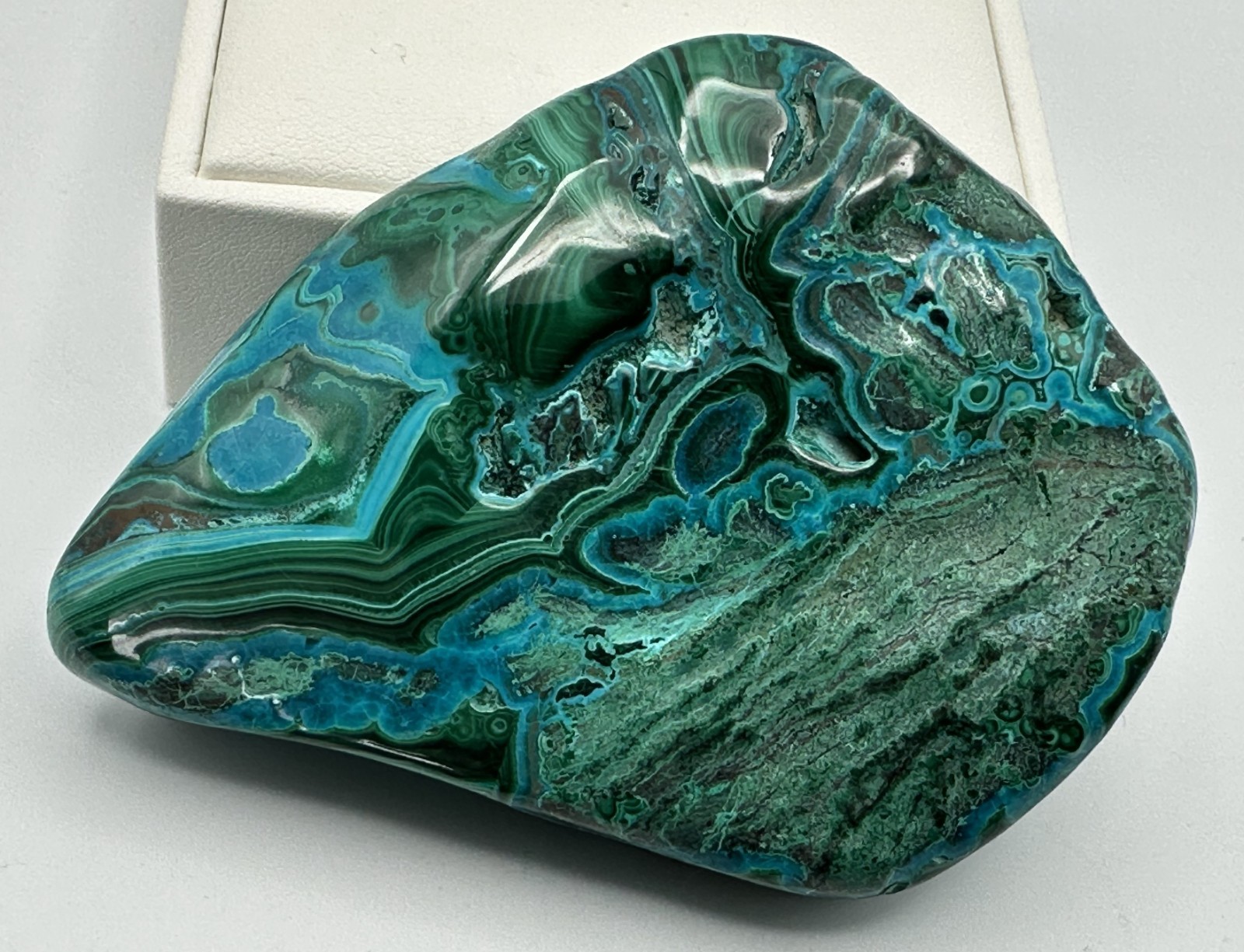 Chrysocolla Malachite Silica Freeform Polished Congo Display Stone 175g