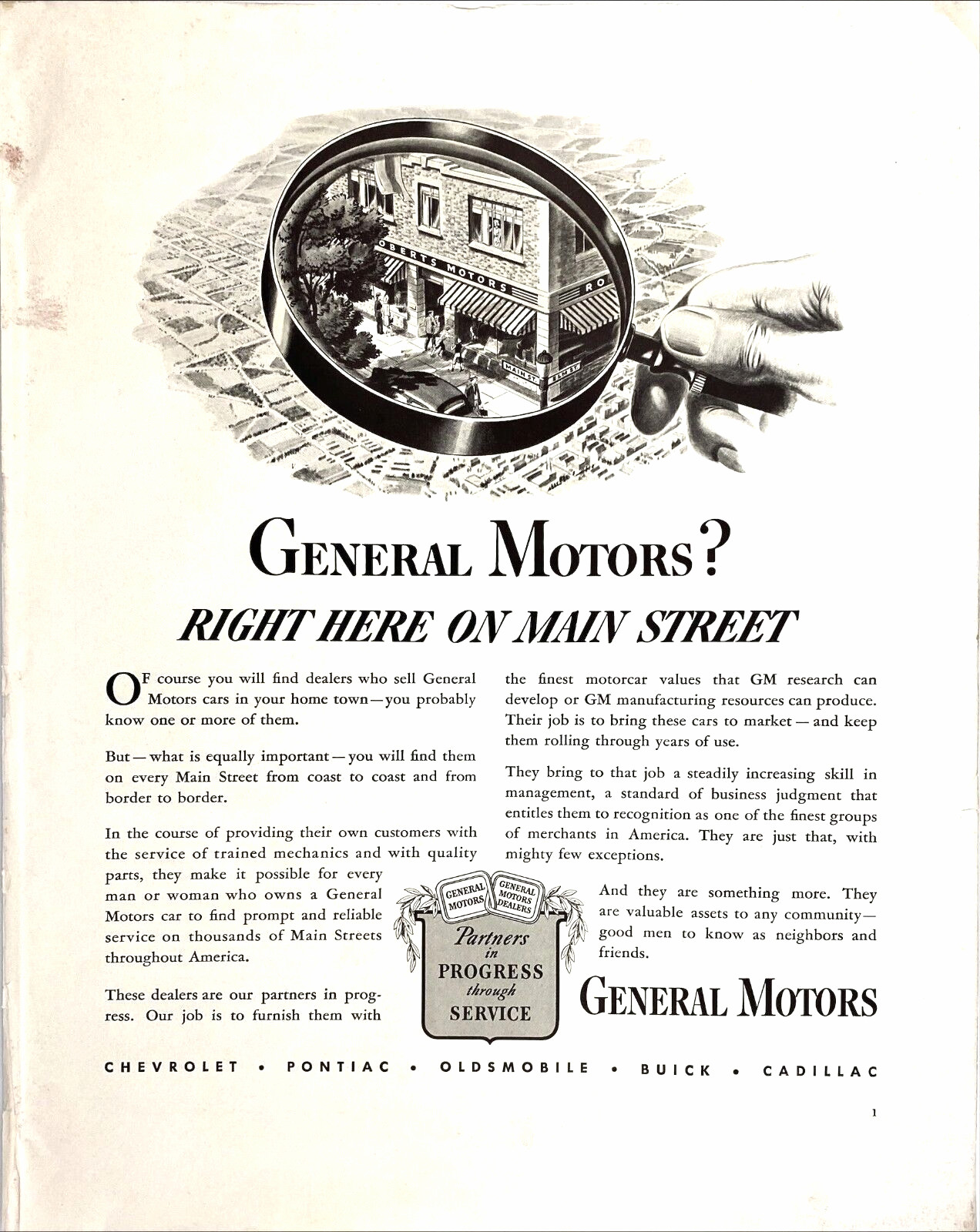 GM General Motors Chevy Pontiac Olds Buick Home Town Dealers 1941 Vtg Print Ad