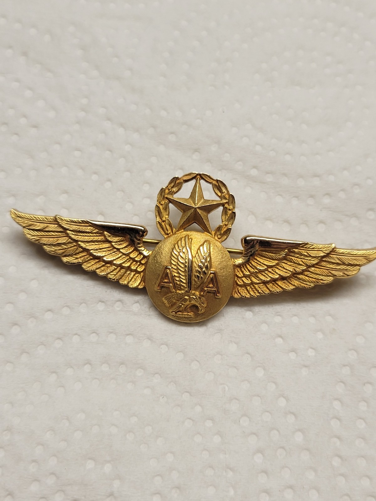 VTG AMERICAN AIRLINES 1/20th 10K GF SENIOR CREW WINGS 40s 50\'s AA LOGO HTF