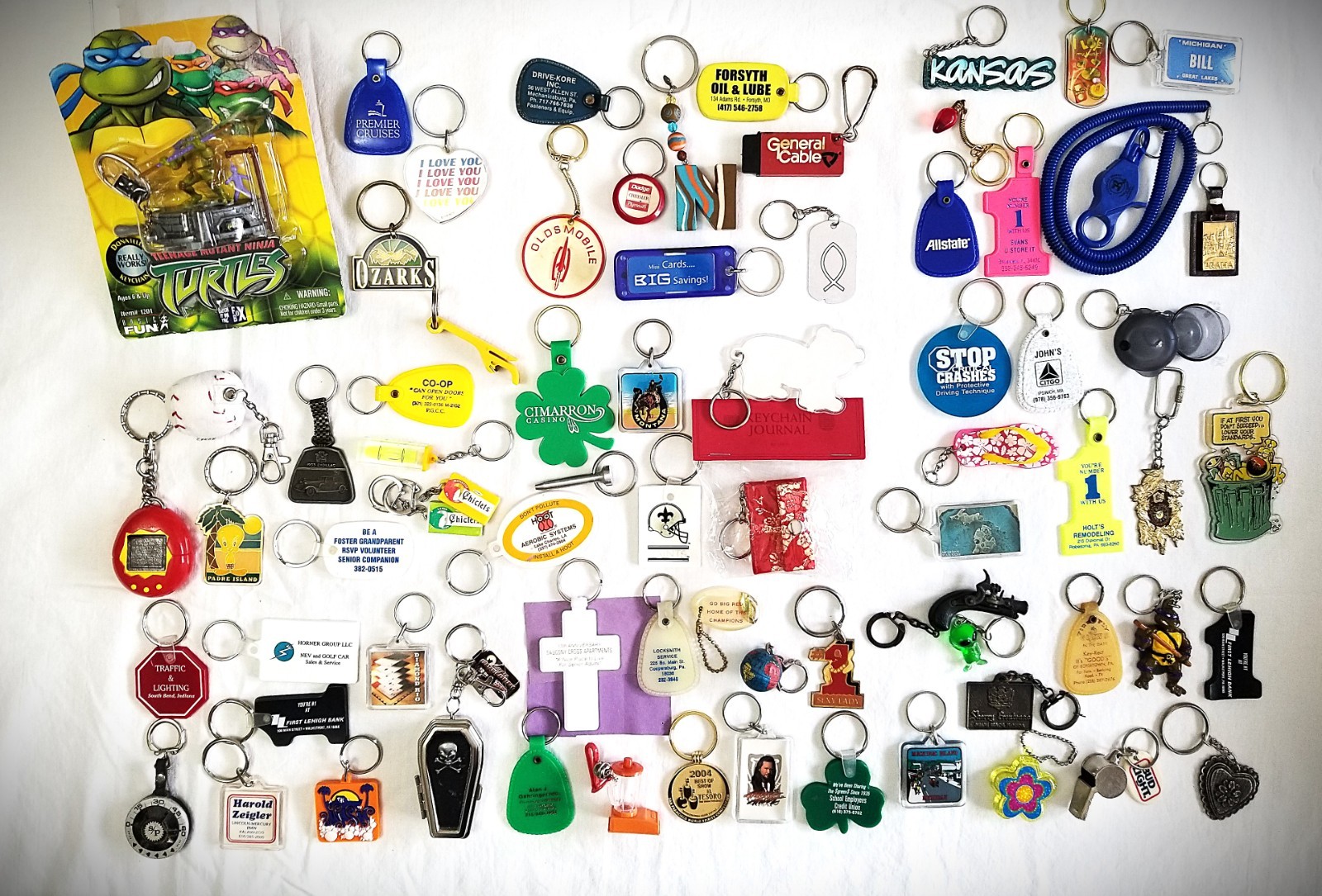 Collectible Keychains - Lot of 72 - Mixed Assortment – Vintage to Modern