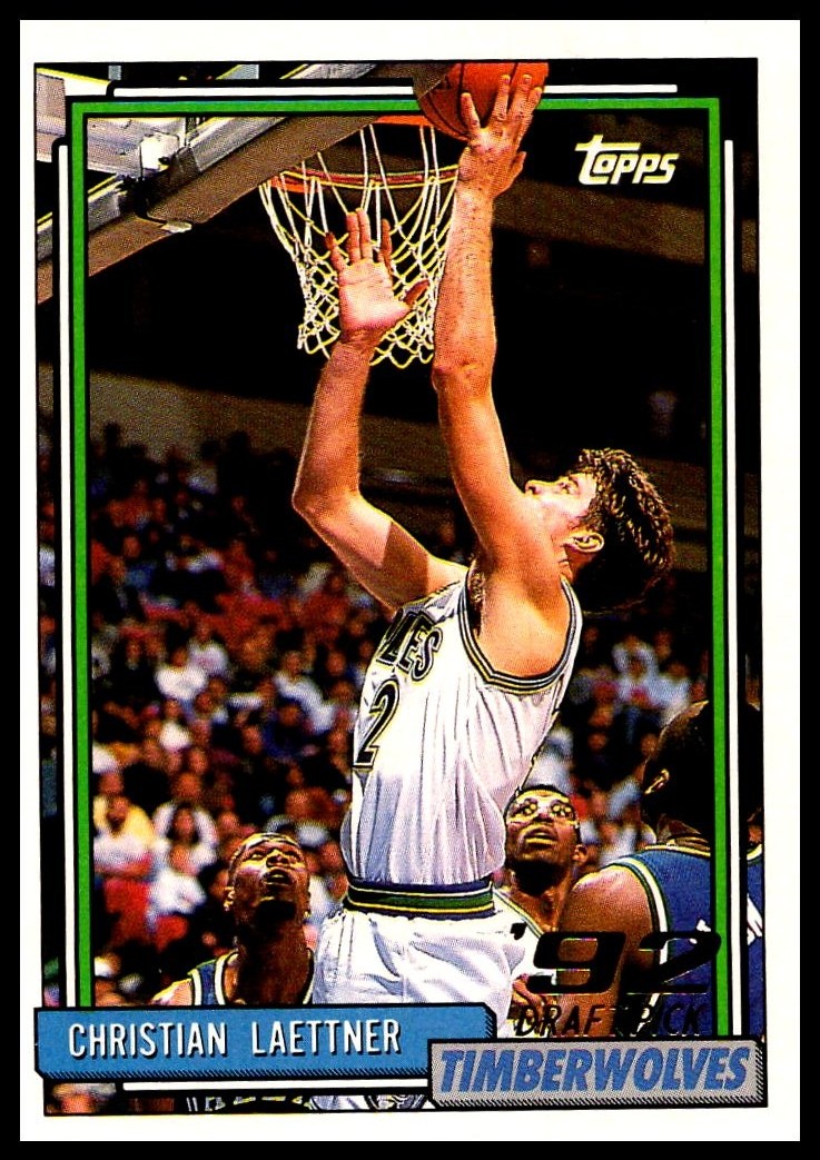 1992-93 Topps Christian Laettner #334 Minnesota Timberwolves RC Duke