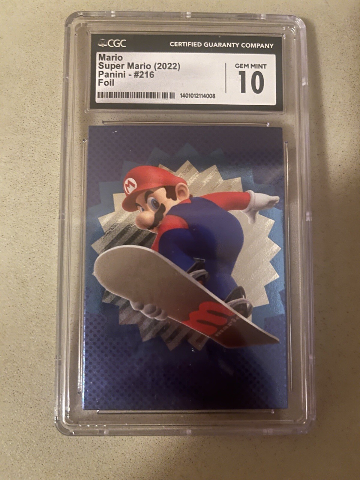 Panini 2022 Super Mario Mario #216 Foil Non-Sport Trading Card CGC 10