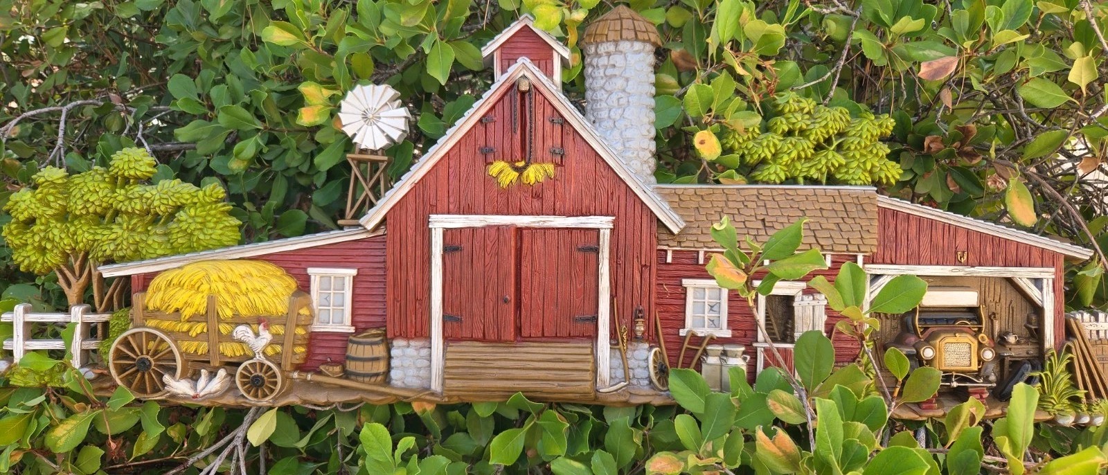 Vintage Farm Barn Scene #587 Burwood Products Co 1974 3D Wall Hanging 46