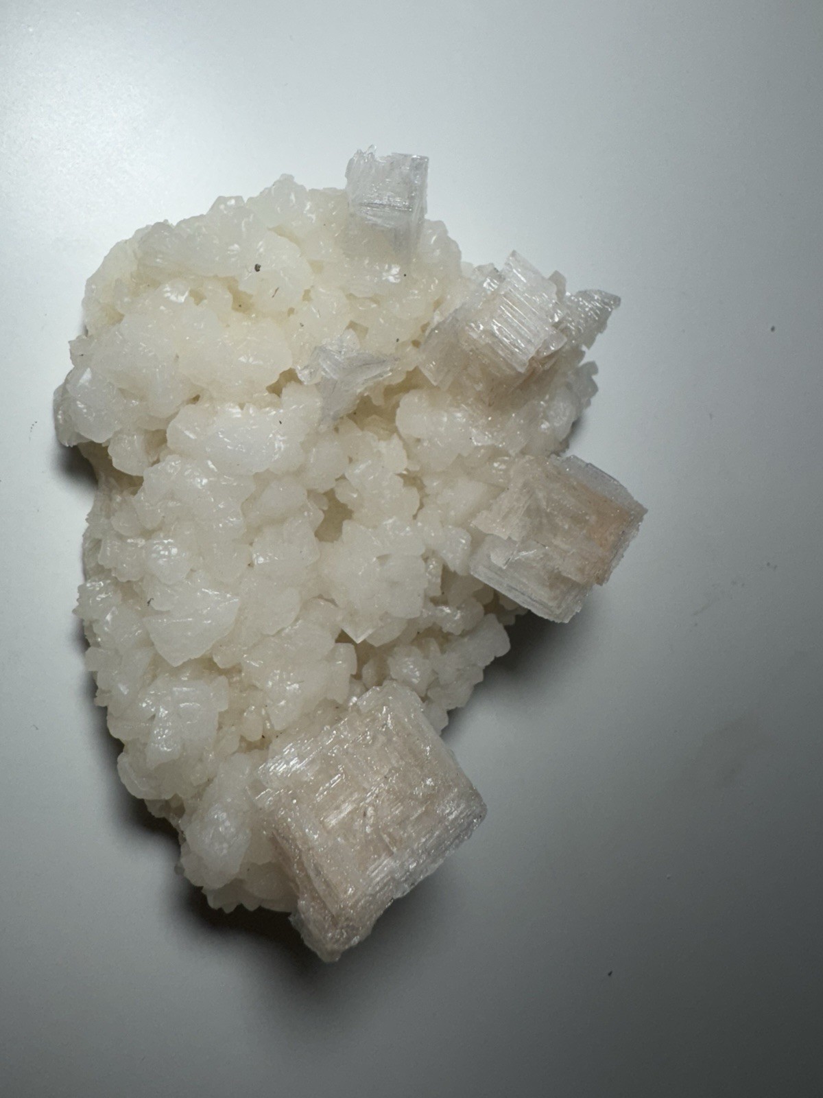 Stilbite & Heulandite Cluster Sparkling White Matrix with Peachy Blades