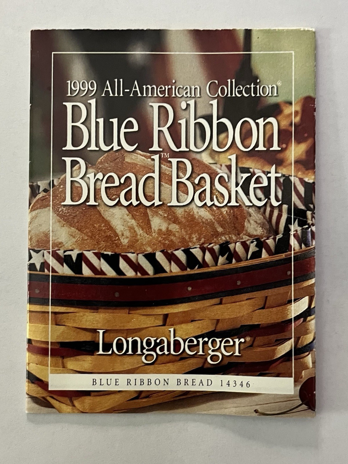 Rare Limited Edition Blue Ribbon Longaberger Bread basket. Perfect Condition.