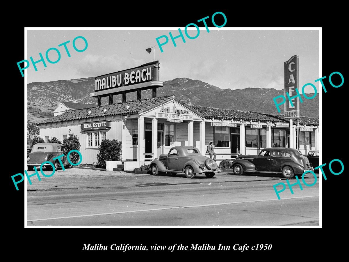 Malibu California The Malibu Beach Cafe c1950 Old Large Historic Photo