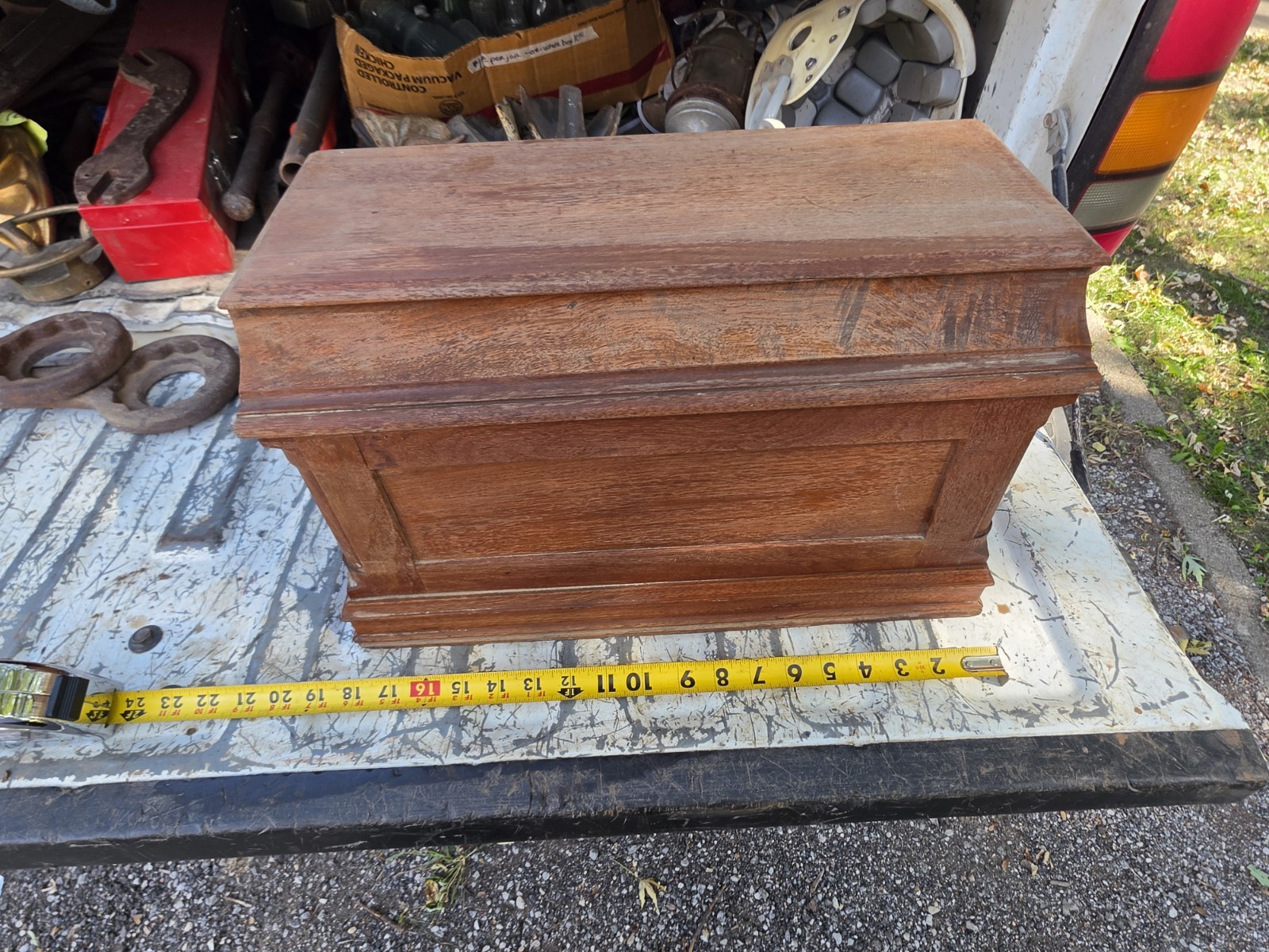 Antique Victorian Burl Walnut Music Box Case Box Chest Shell Eastlake 1880s...