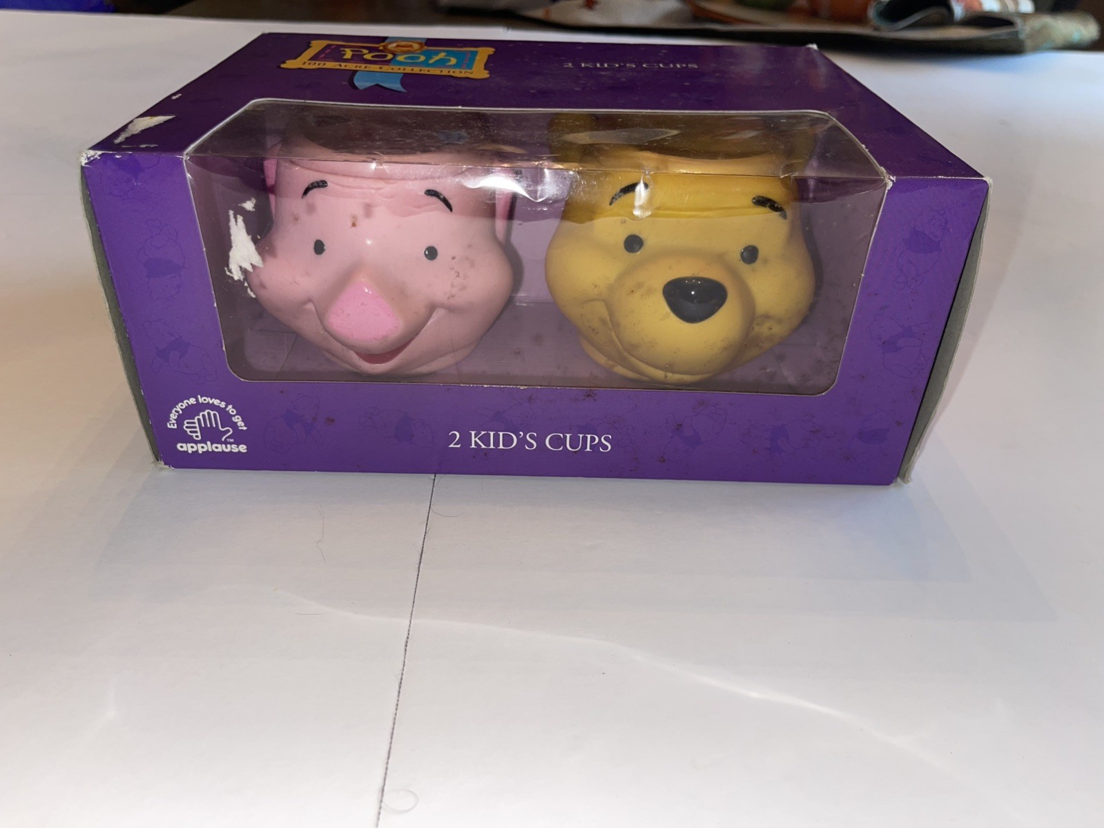 Vintage 1990s Disney Applause Winnie The Pooh and Piglet Plastic Cup Set NIB