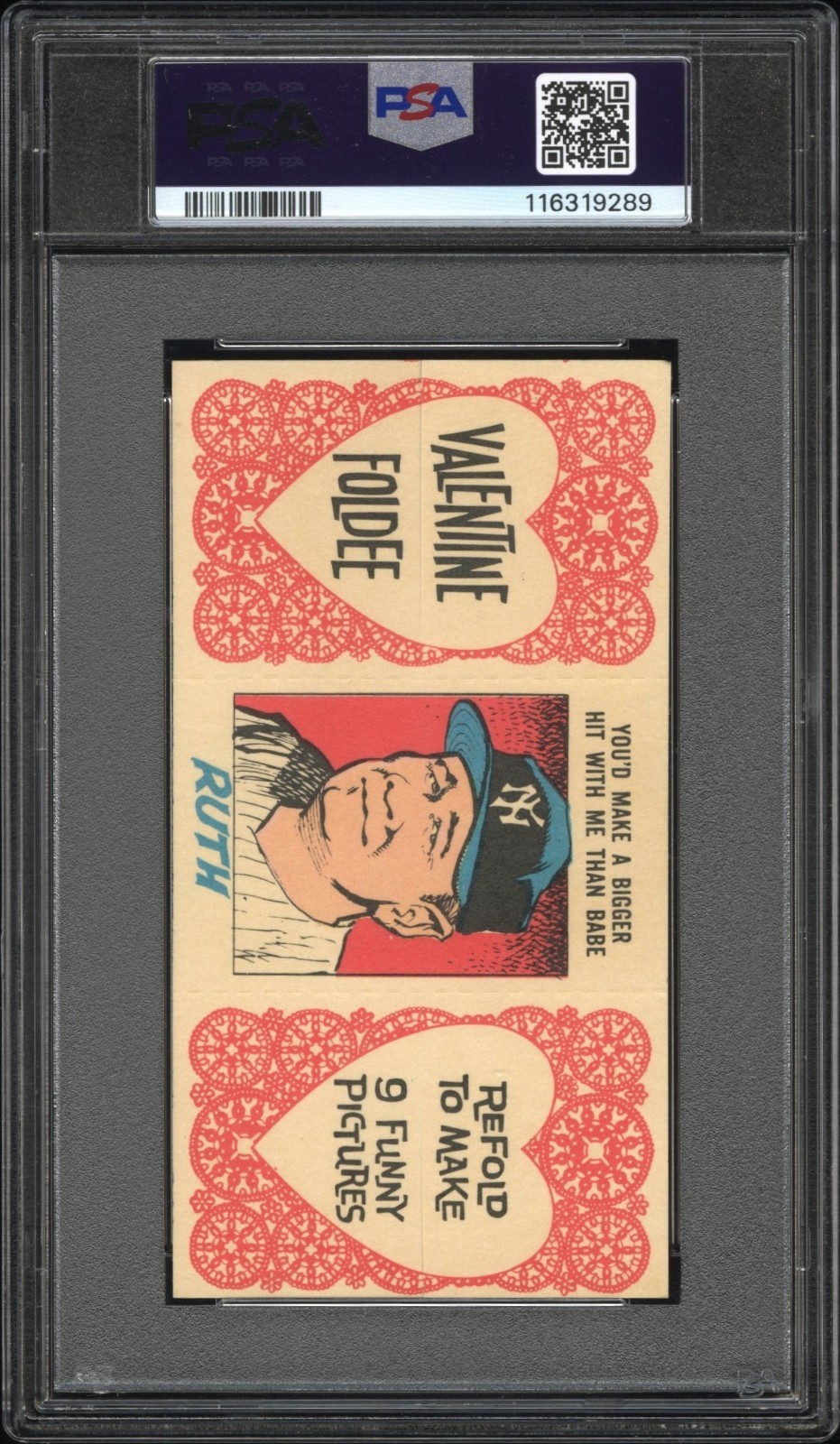 1963 Valentine Foldees You\'d Make a Better Soldier Than Grant #6 Babe Ruth PSA 4