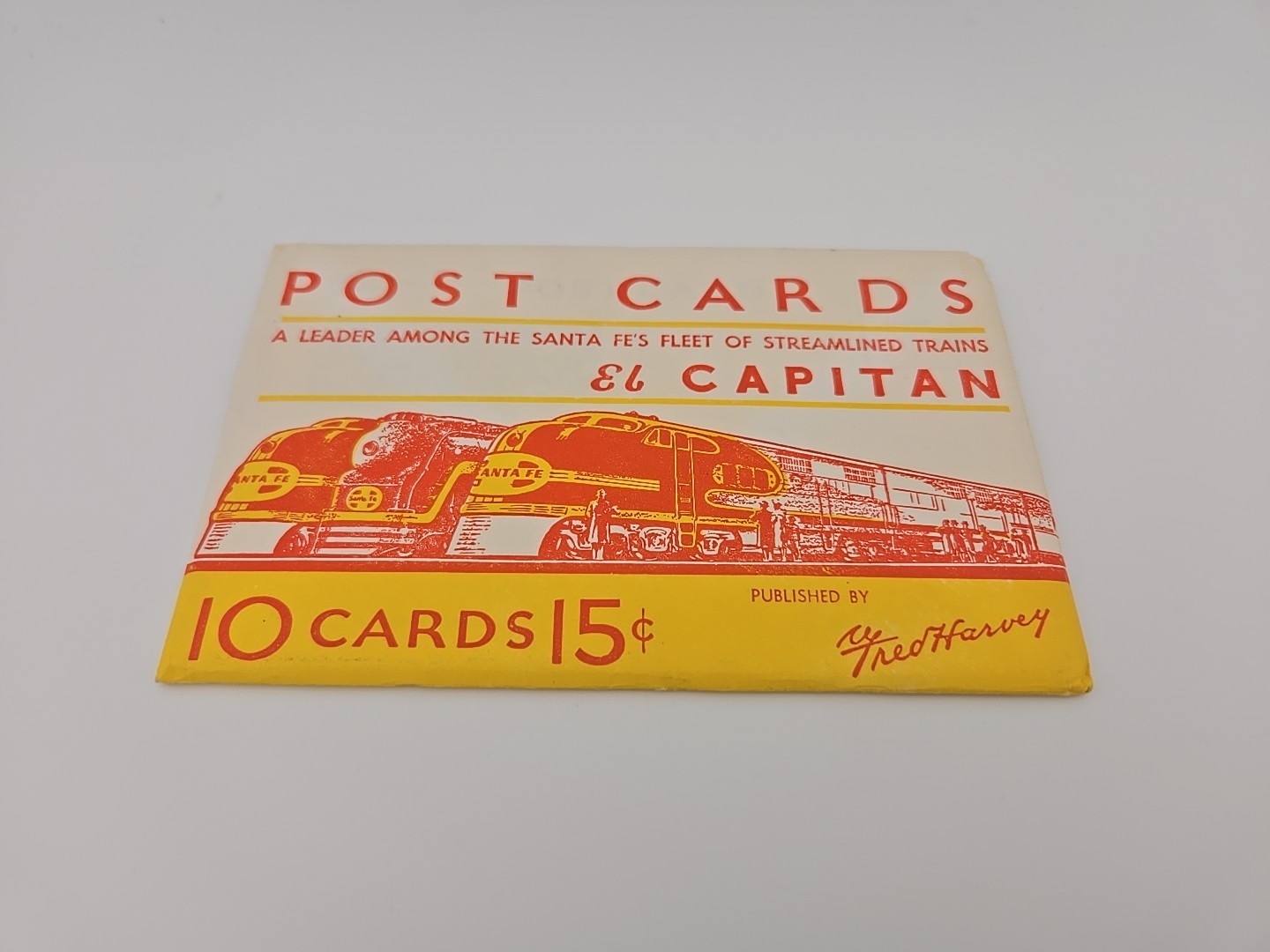 Lot Of 10 Postcards El Capitan Santa Fe Streamlined Train Fred Harvey SEALED