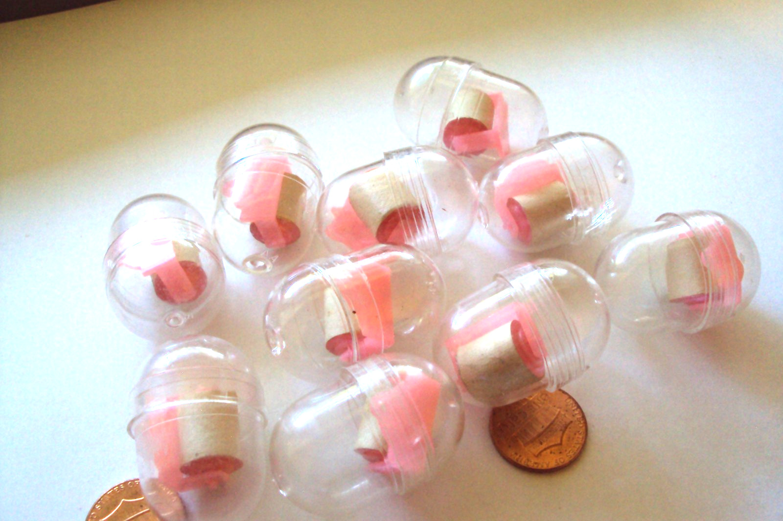 Vtg Gumball Charm Cracker Jack 60\'s HK LOT NOS PINK PK Toilet Paper Holders