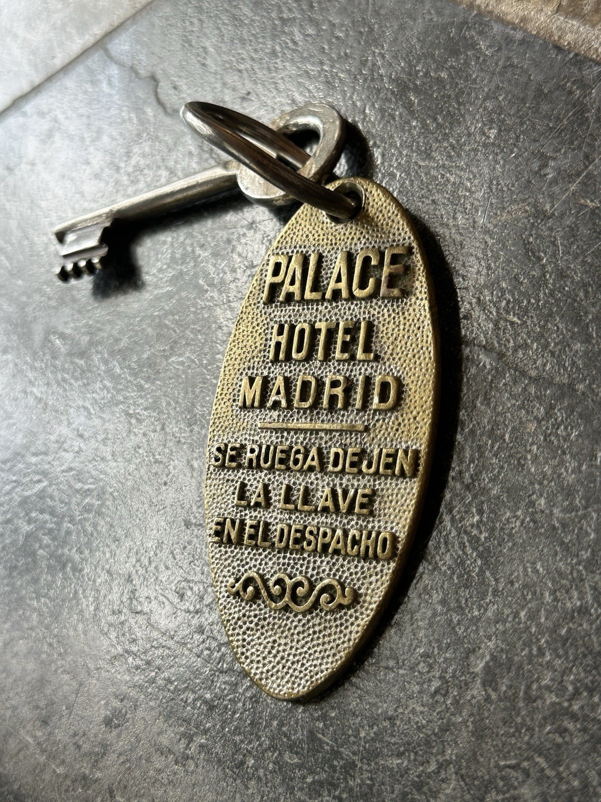 Vintage Palace Hotel Madrid Room Key #238 With Matching Keychain