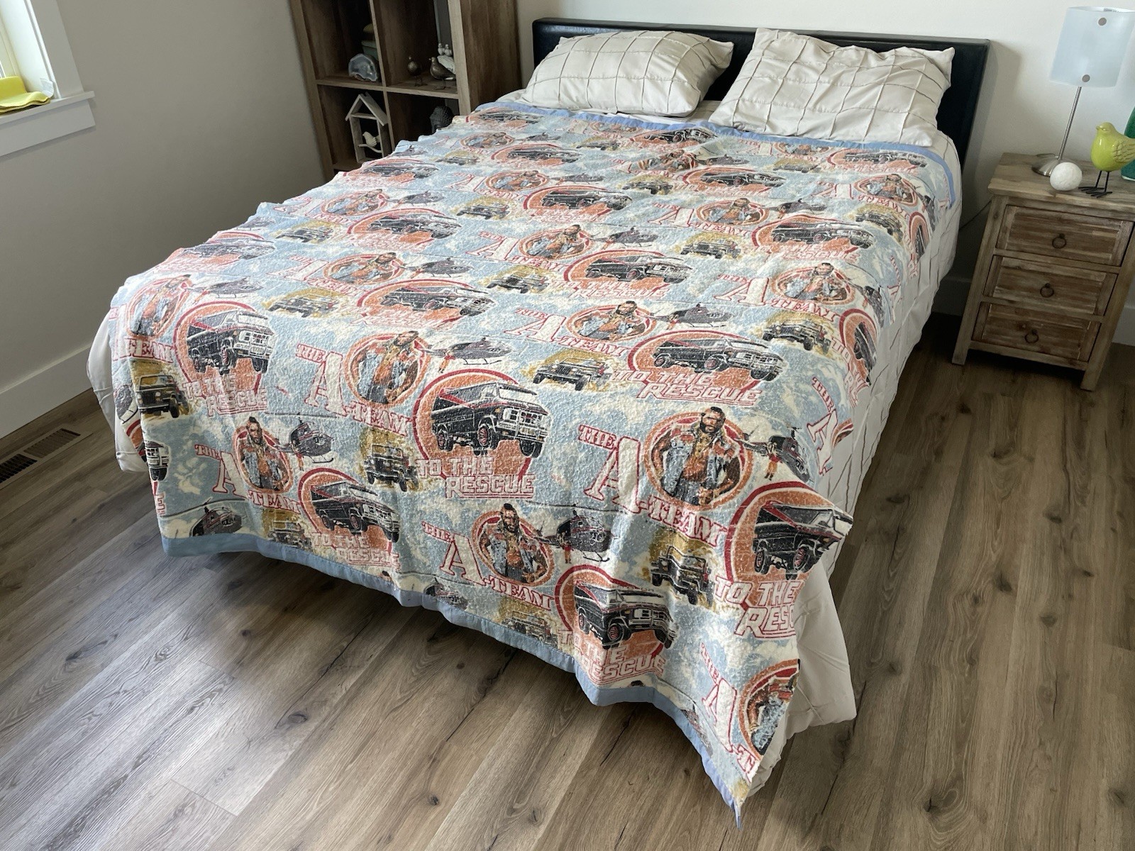 Vintage 1983 The A-Team Blanket Bedspread Mr T B.A. Baracus Van 80s TV