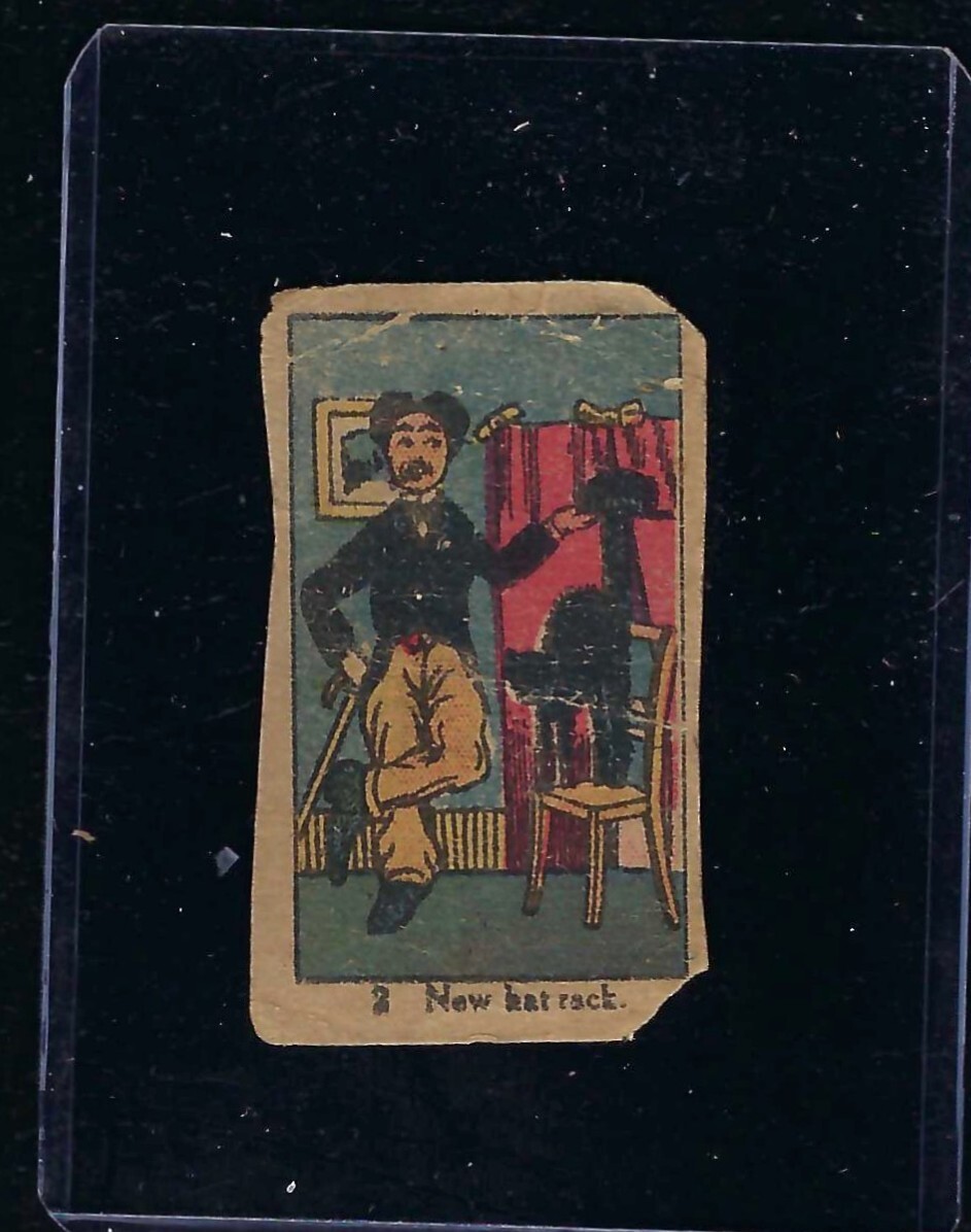 Vintage 1920s W539 Strip Card #1 Charlie Chaplin, New Hat Trick, Poor