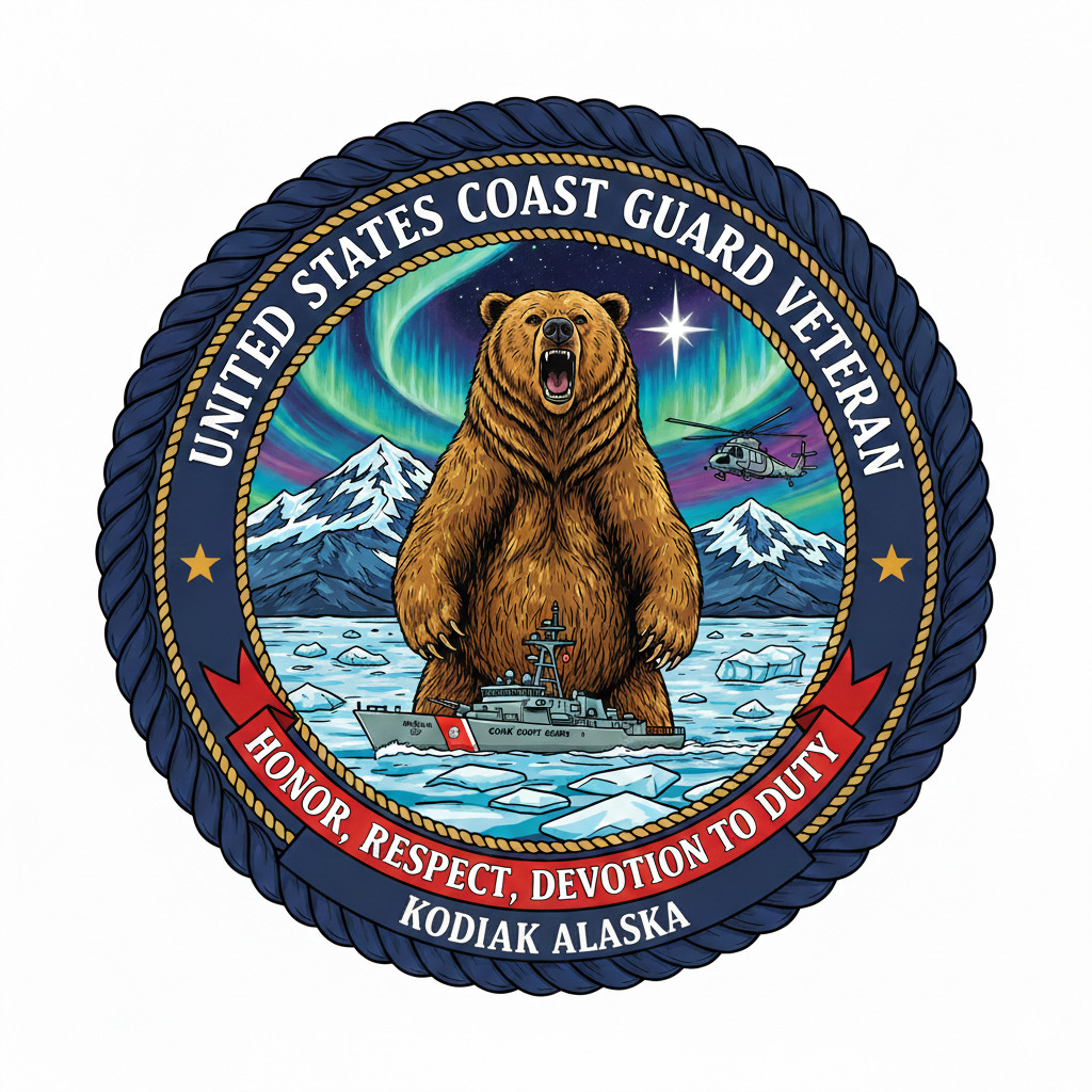 United States Coast Guard Veteran Kodiak Alaska USCG Military Graphics Decal 5