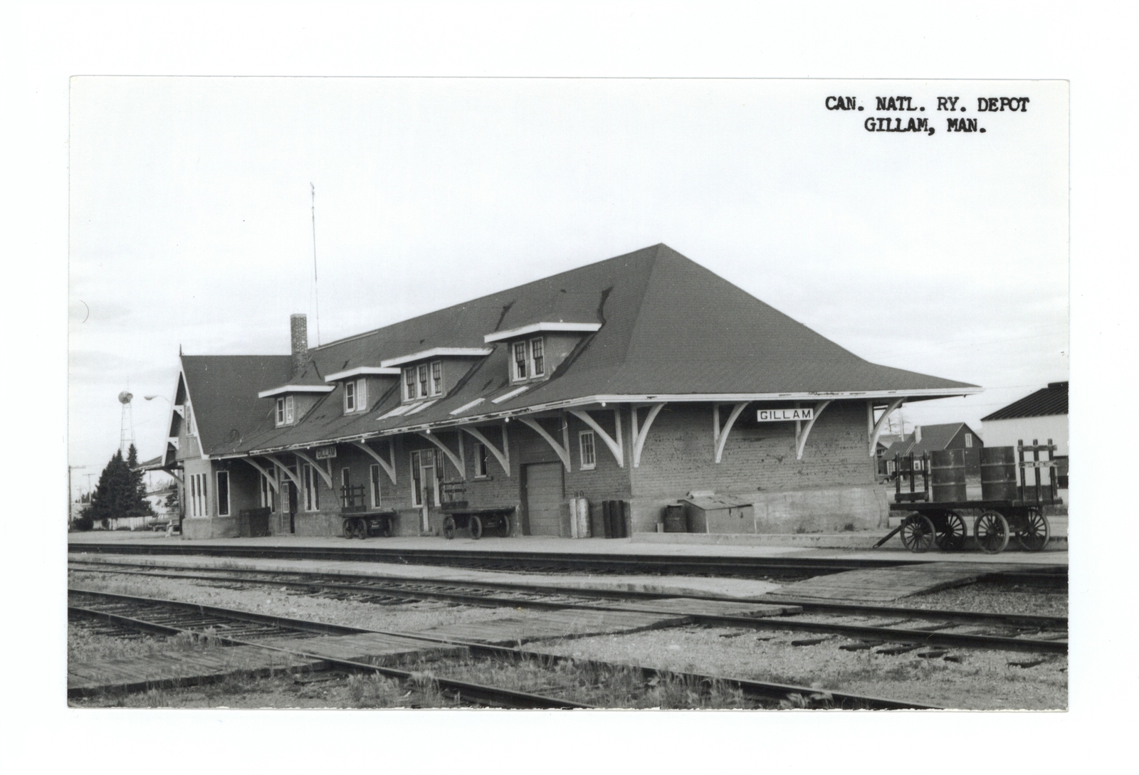 Canada Natl Ry Depot Gillam Manitoba - View of Canadian National R- Old Photo