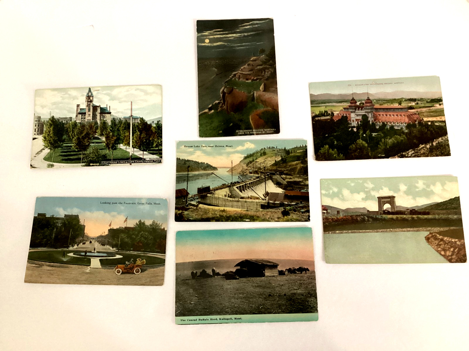 ANTIQUE MONTANA POSTCARDS RIMROCKS YELLOWSTONE COURT HOUSE LOT OF 7