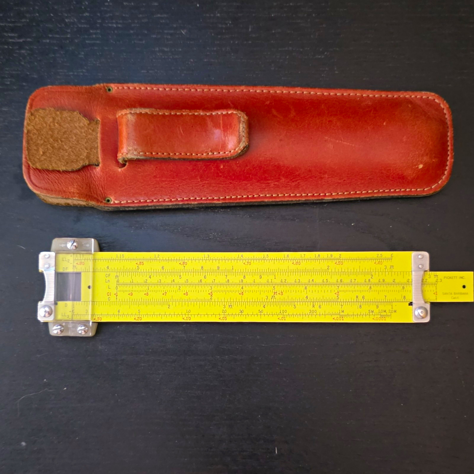 Pickett N600-ES Log Log Speed Rule Synchro Scale Slide Rule w/ Case