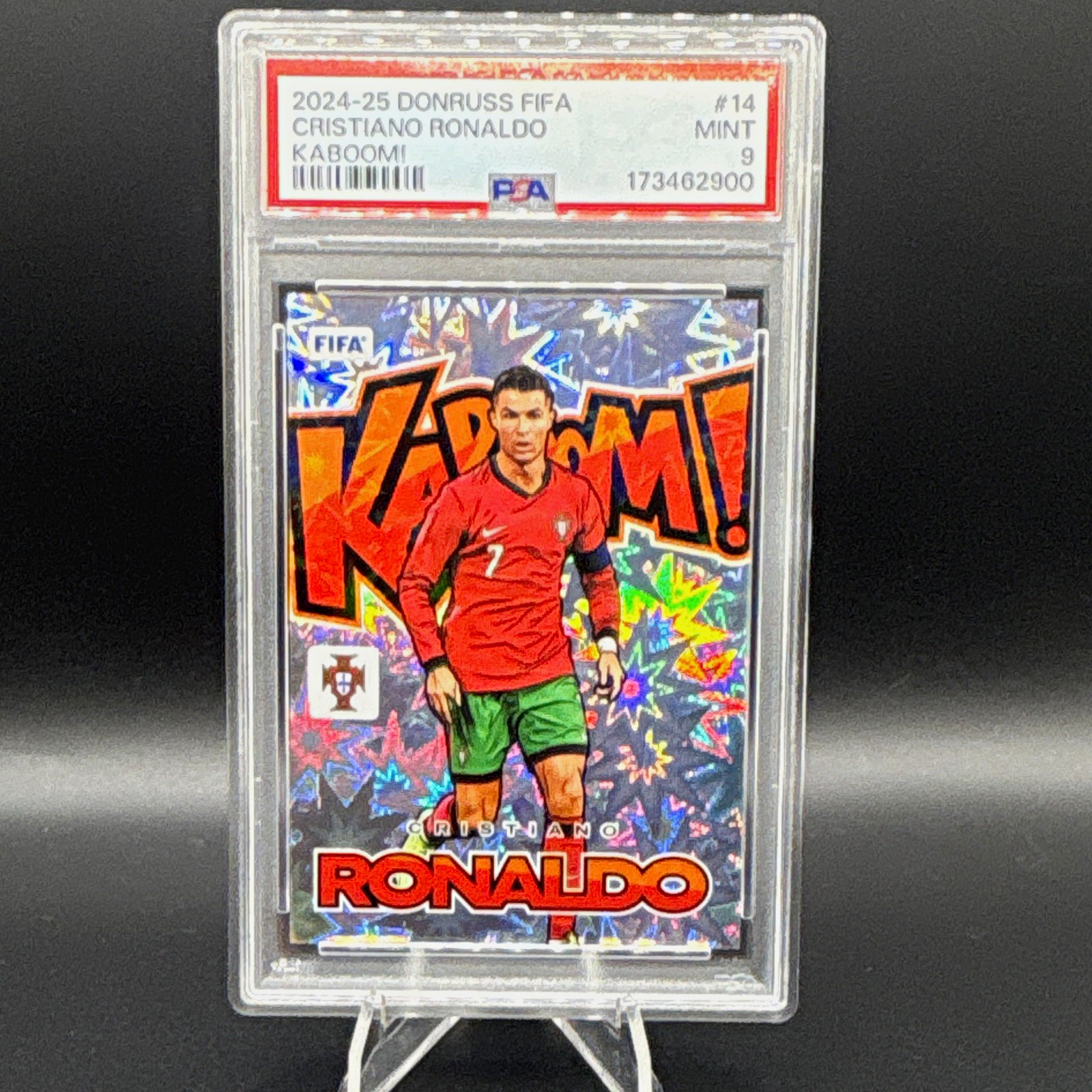 Panini 2024-25 Donruss FIFA Cristiano Ronaldo Kaboom #14 PSA 9