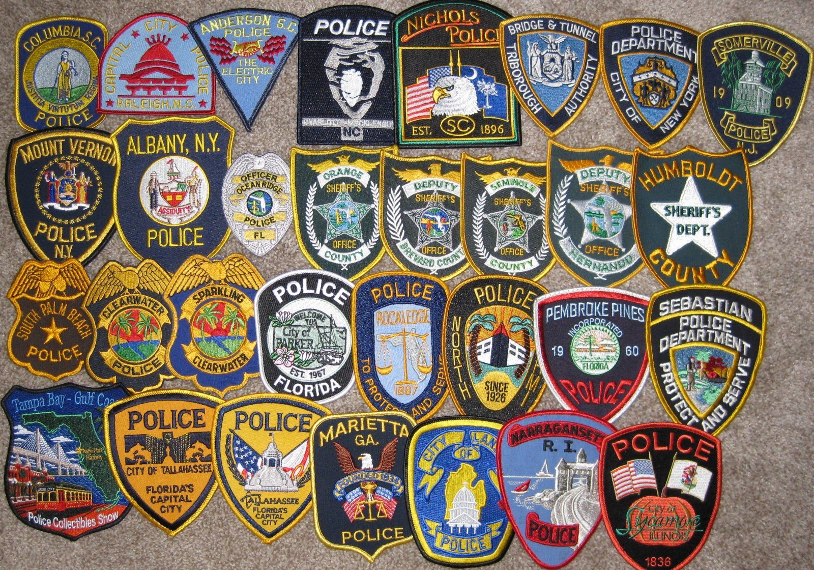 Huge Police Patch Lot 31  US Law Enforcement Agencies, 95% new