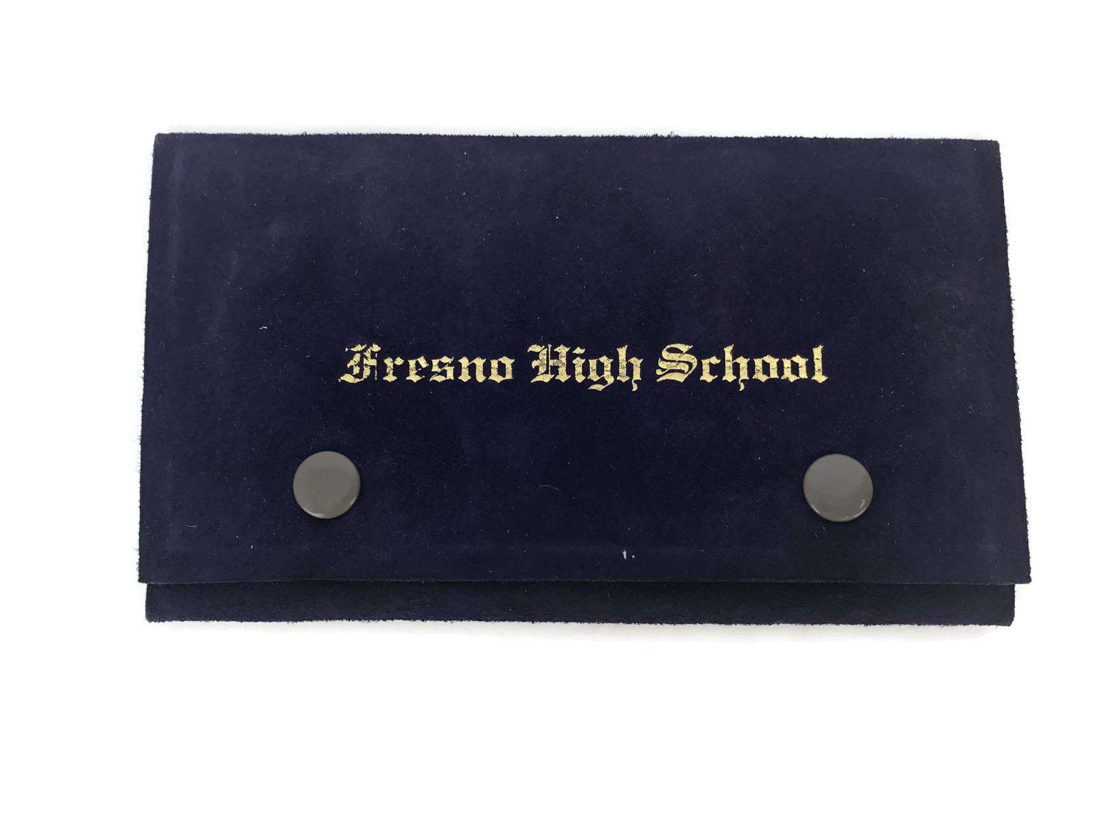 Vintage 1928 Fresno High School Diploma California Old Purple Suede Leather Case