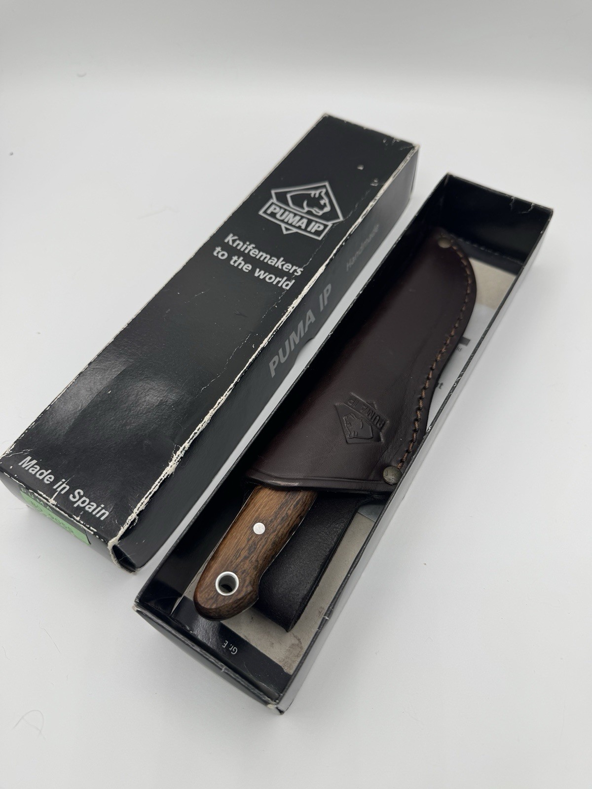 Puma IP 80 9055 Genuine Jagdnicker Olive/coco Hunting Knife w/Leather Sheath