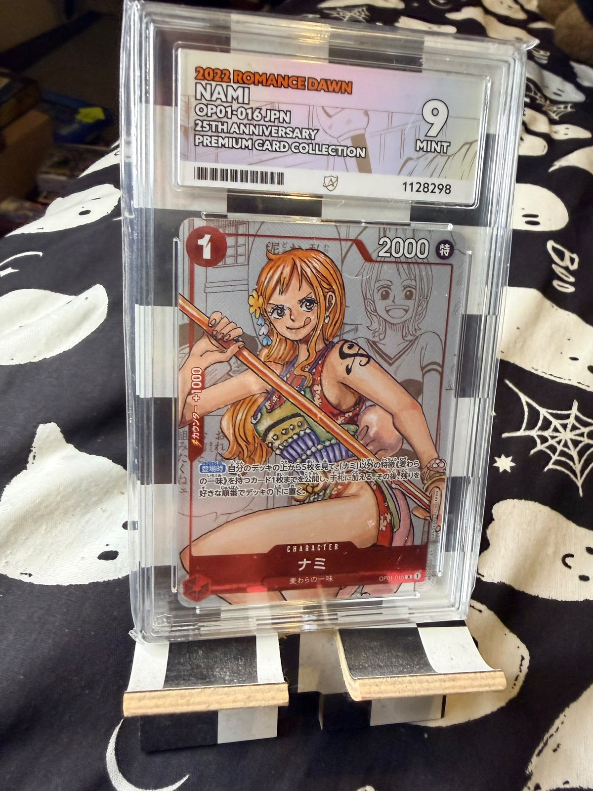 2022 ONE PIECE JPN 25TH ANV PREM CARD OP01-016 Nami ACE 9 Japanese UK Seller