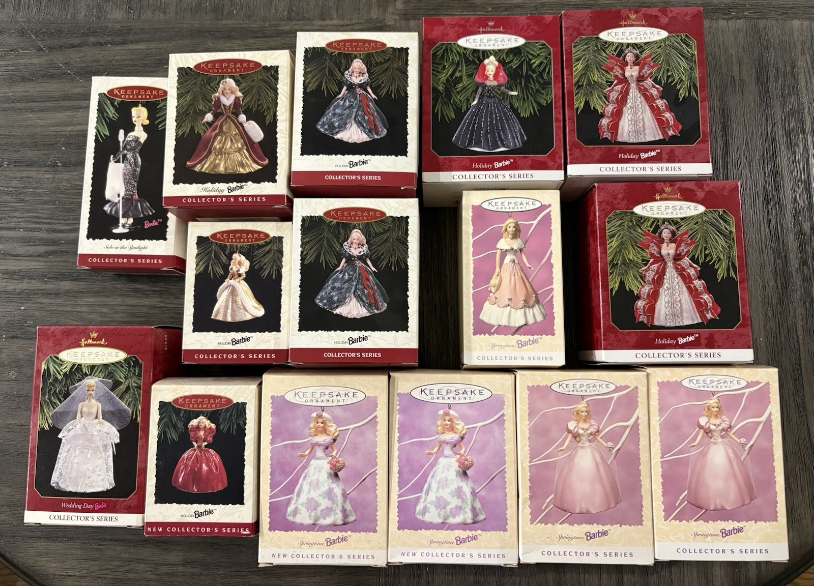 15 Lot Hallmark Keepsake Barbie Ornaments NIB SPRINGTIME, HOLIDAY, Wedding, Solo