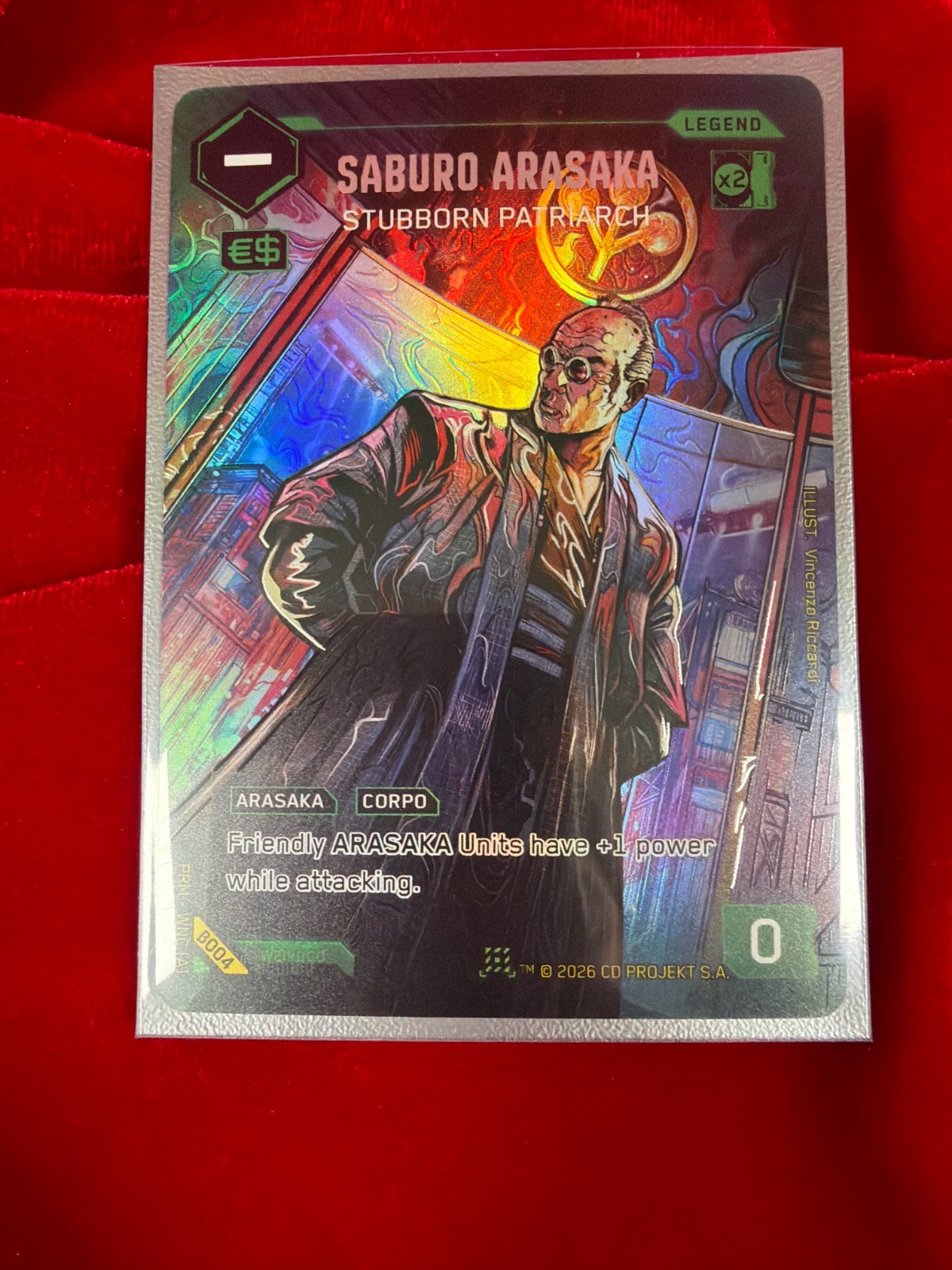 Cyberpunk TCG Beta Saburo Arasaka: Stubborn Patriarch #β004 Nova Rare