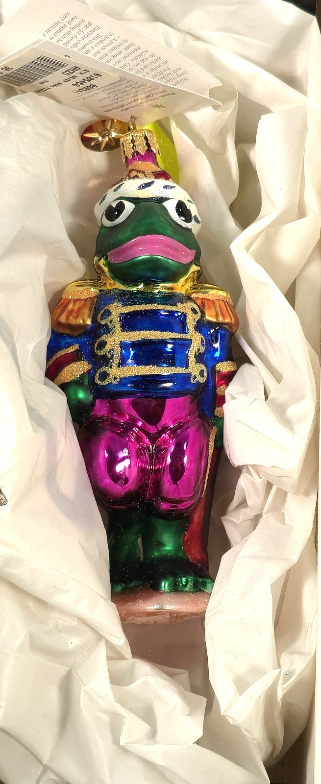 2017 Christopher Radko NEVER BEEN KISSED Frog Prince Hand Blown Glass Ornament