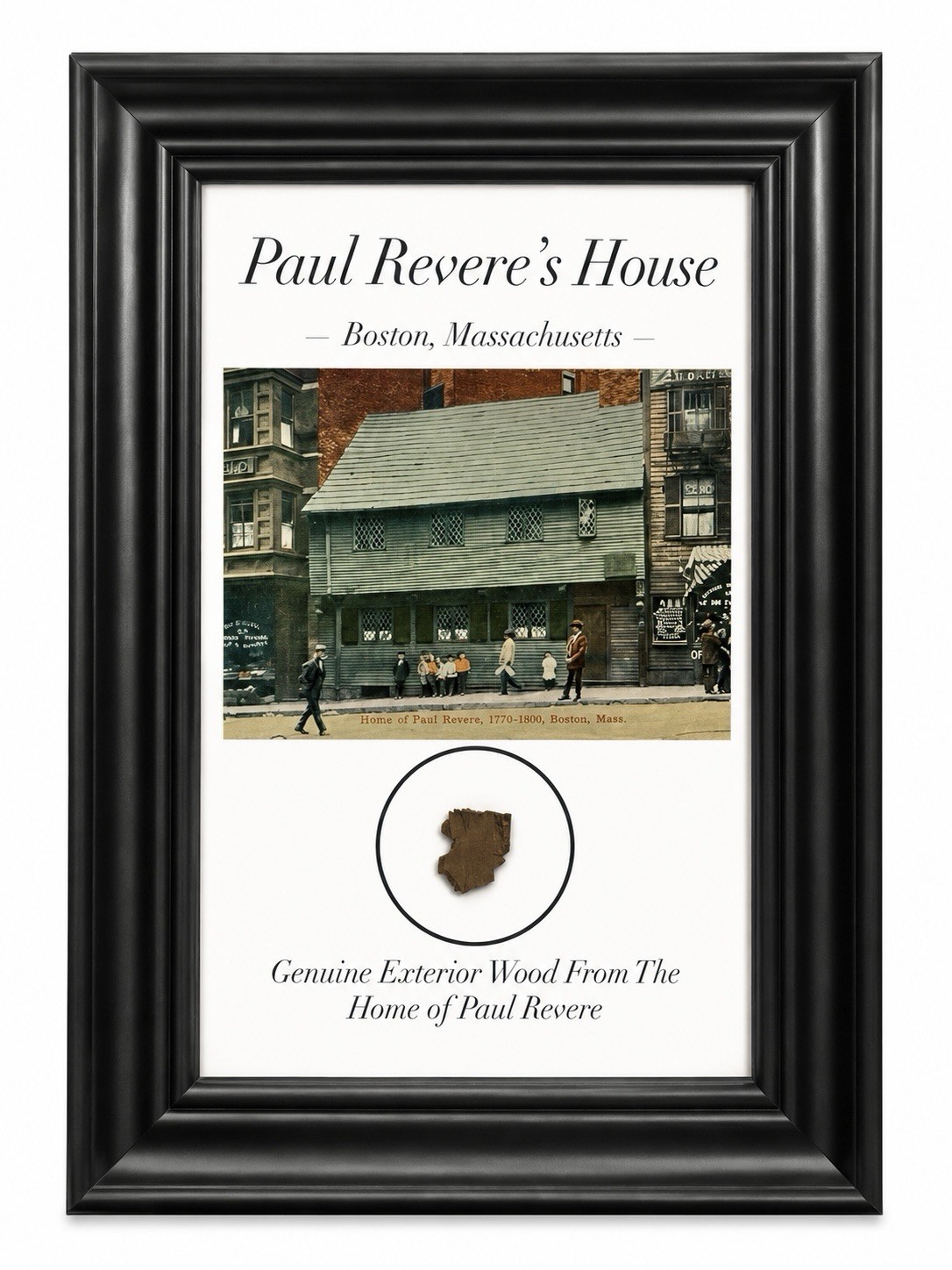 PAUL REVERE House - Genuine Artifact Framed - 5x7in - Exterior Wood Fragment