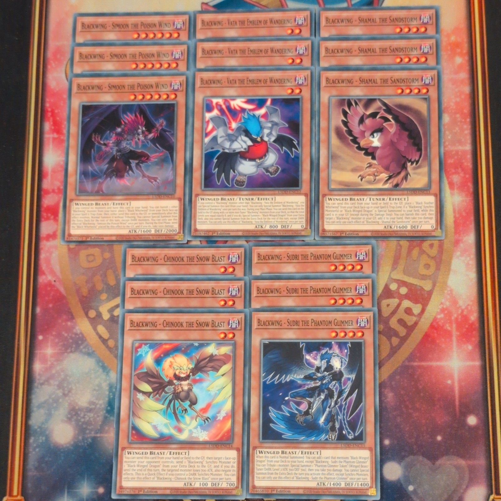 15cd Blackwing Simoon/Vata/Shamal/Chinook/Sudri L5DD-ENC Common bundle Yugioh