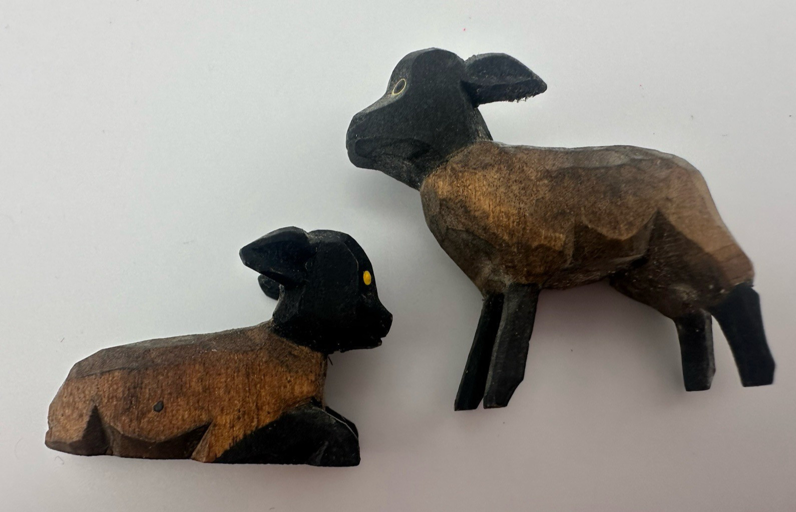Lotte Sievers Hahn Handarbeit Werkstatt Nativity Set Standing and Lying Lambs