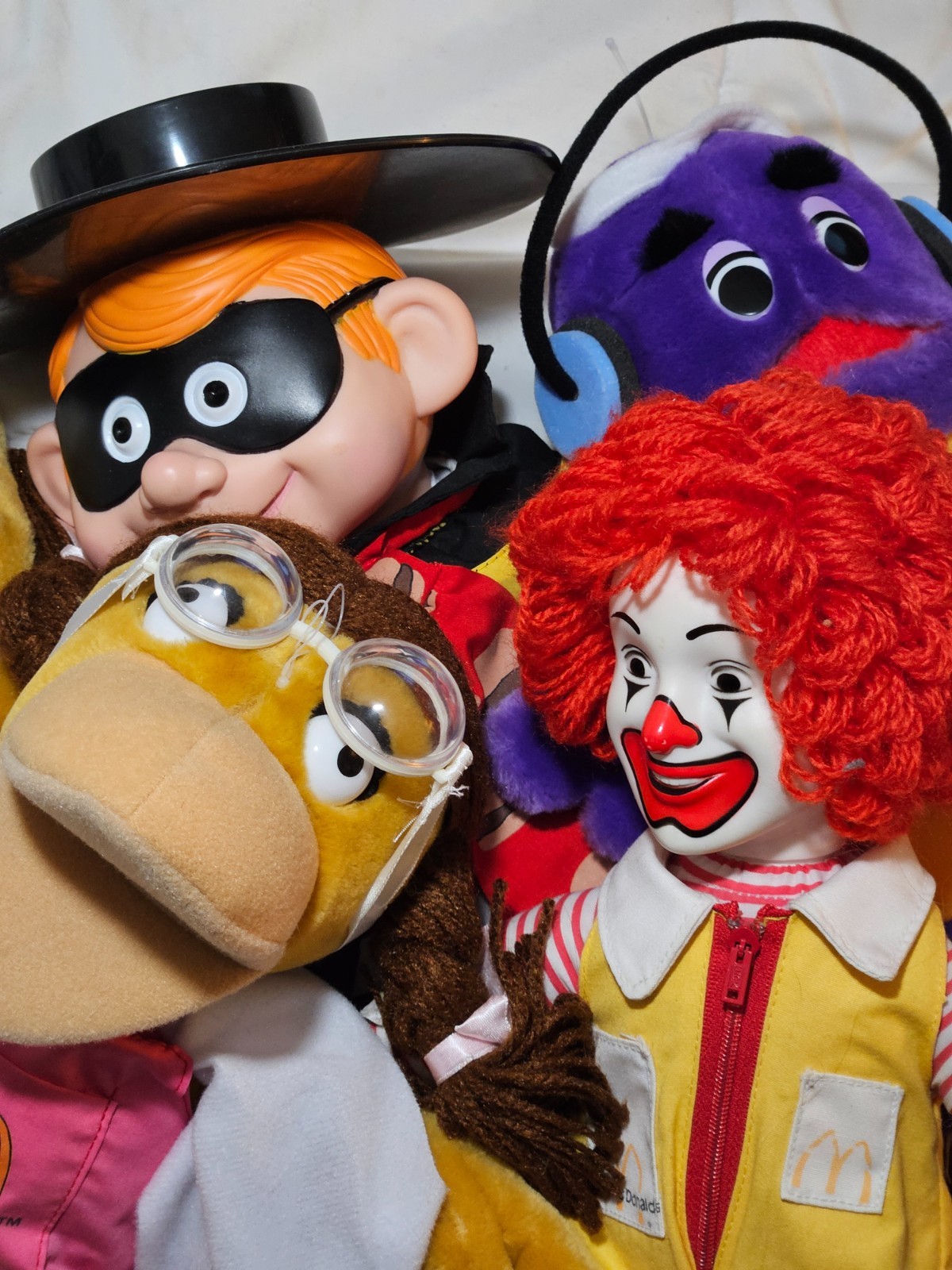 Vintage Mcdonald\'s Dolls  Ronald, Birdie, Grimace, Hamburglar.  Rare