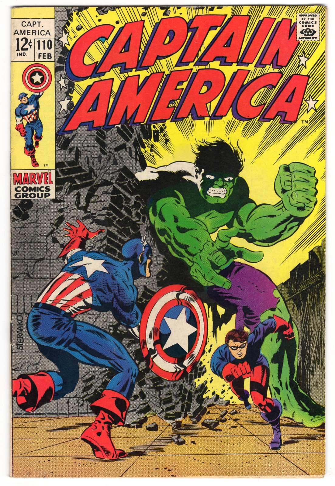 Captain America 110 1969 Marvel Comics F- 5.5 Hulk Cover Rick Jones
