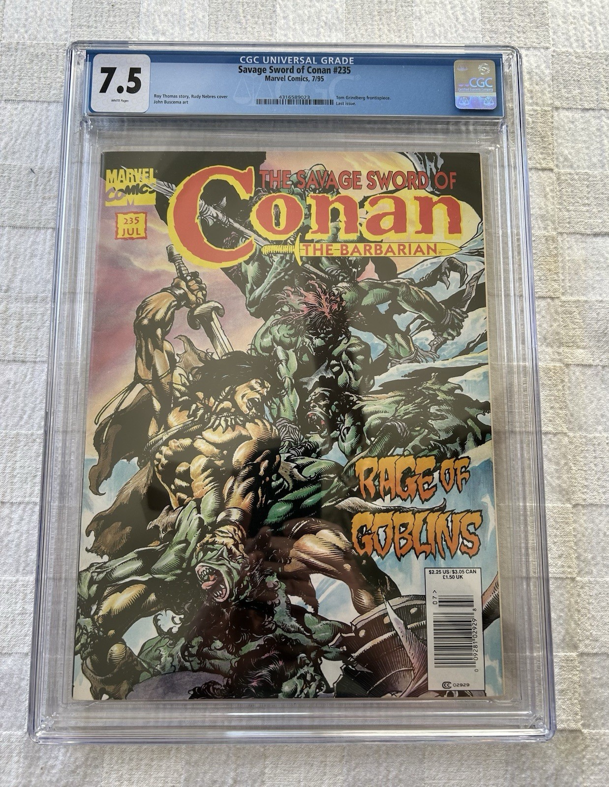 Marvel Comics Savage Sword Of Conan CGC 7.5 Issue 235 Last Issue Of Series