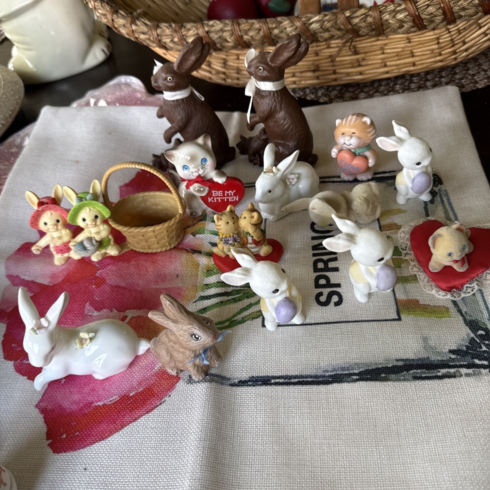 Vintage Bunny Figurines. Lot Of 15 Hallmark,Enesco, Russ Etc