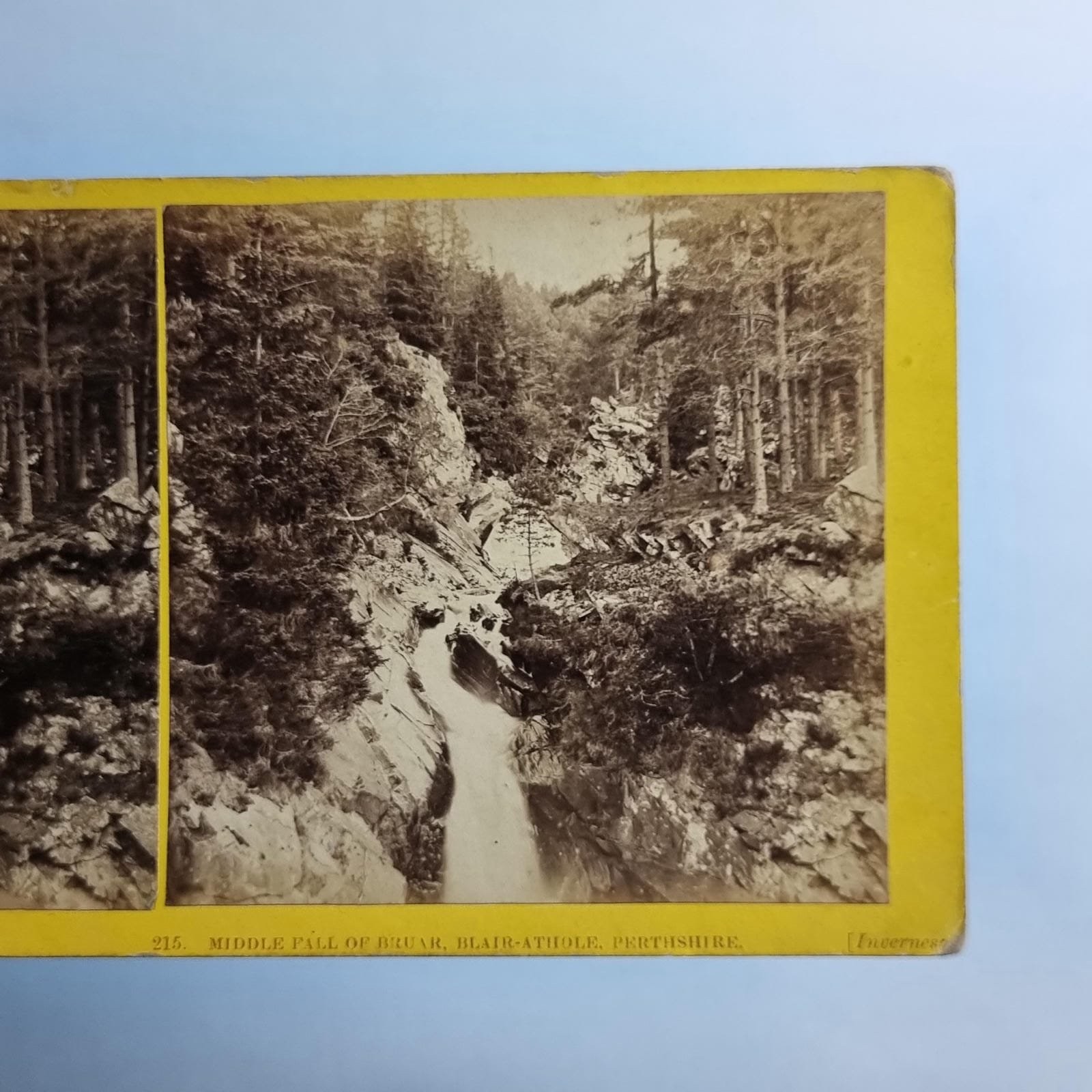 Blair Athol Scotland Stereoview C1870 Real Photo Middle Bruar Falls