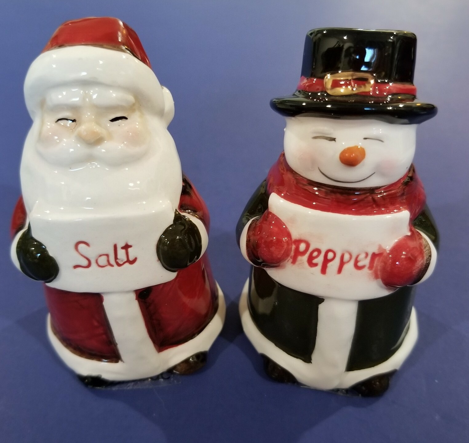 Transpac Santa/Snowman Holiday Christmas Salt & Pepper Shakers 3\