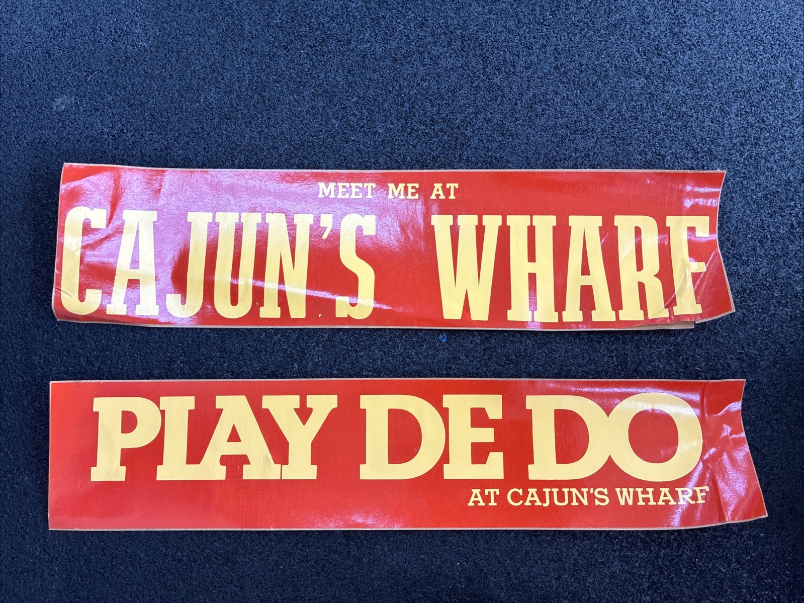 Vintage Bumper Sticker Cajun’s Warf Set Of 2