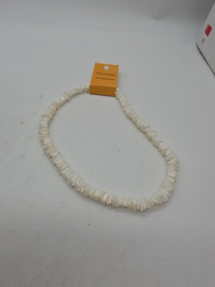Shark Teeth Puka Shell Necklace White  9-10mm 18inch New Abercrombie Hollister